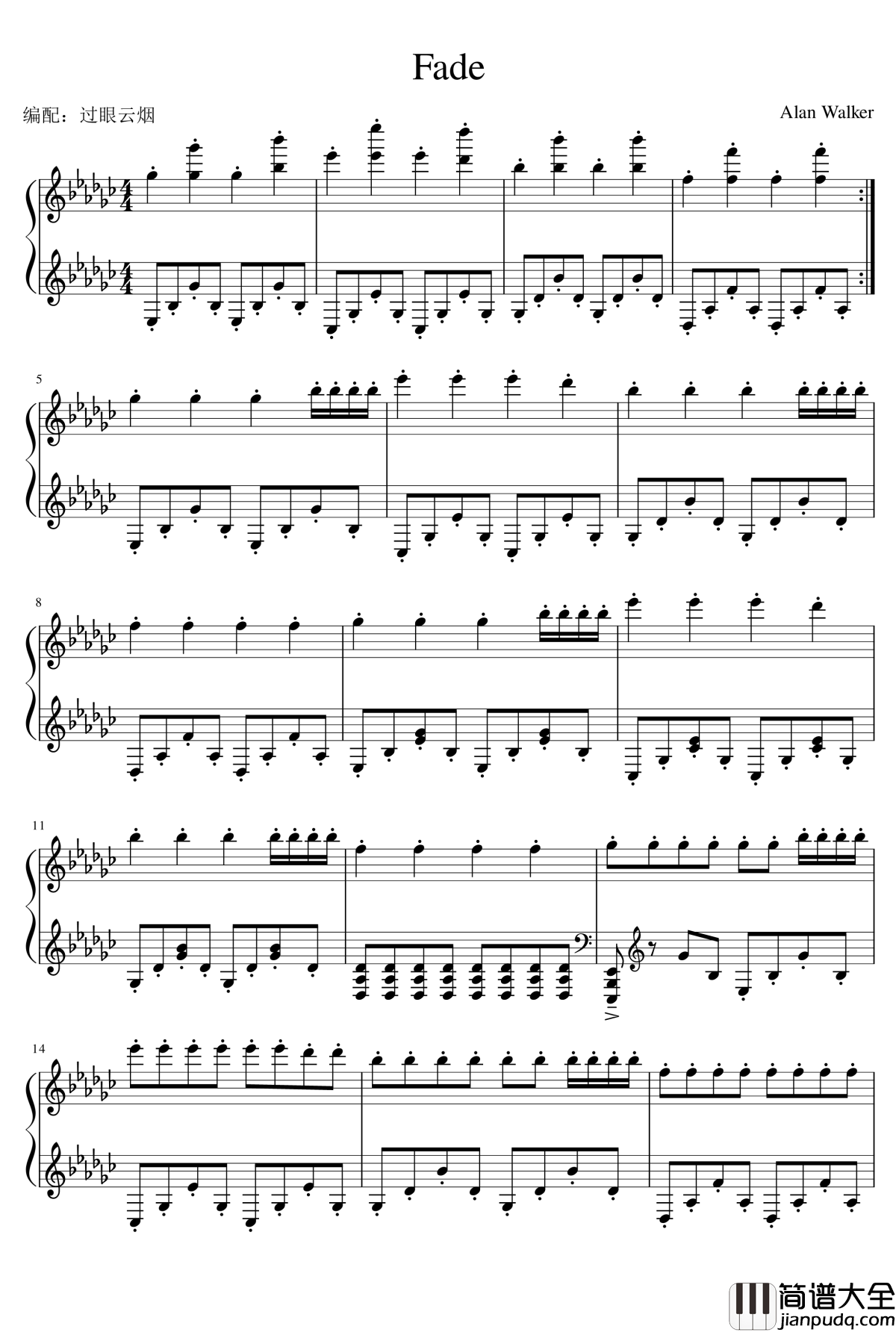Fede钢琴谱_Alan_Walker