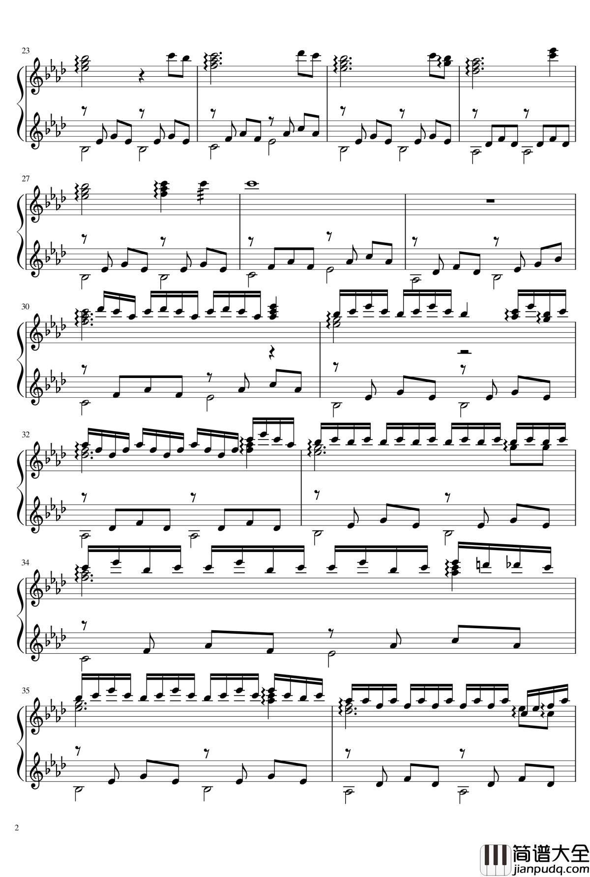 月光湖钢琴谱_召唤师是我