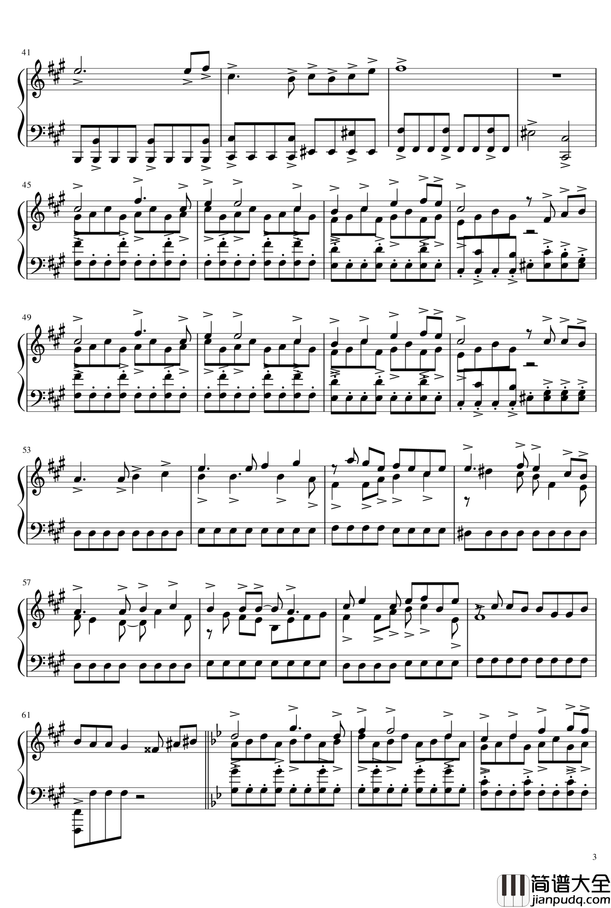 笑傲江湖钢琴谱_琴箫合奏_胡伟立