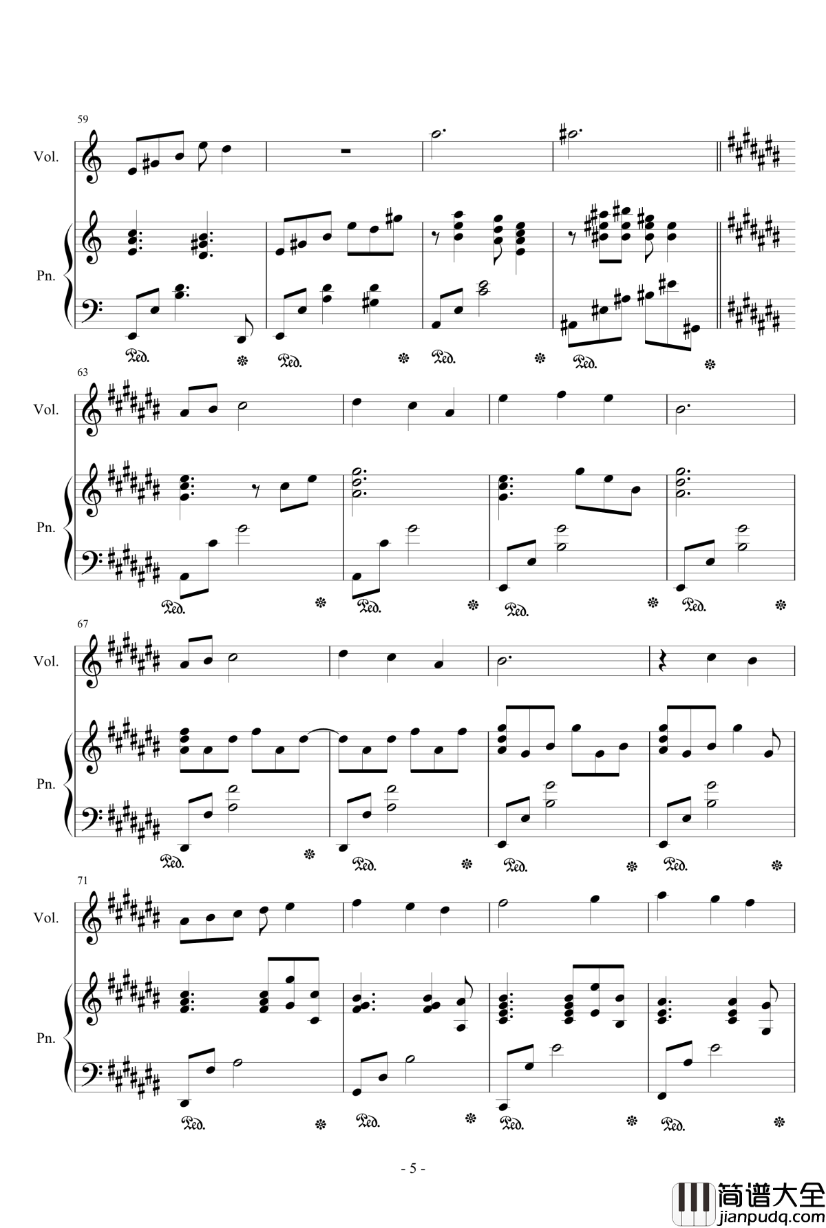 夜无尽钢琴谱_电灯泡