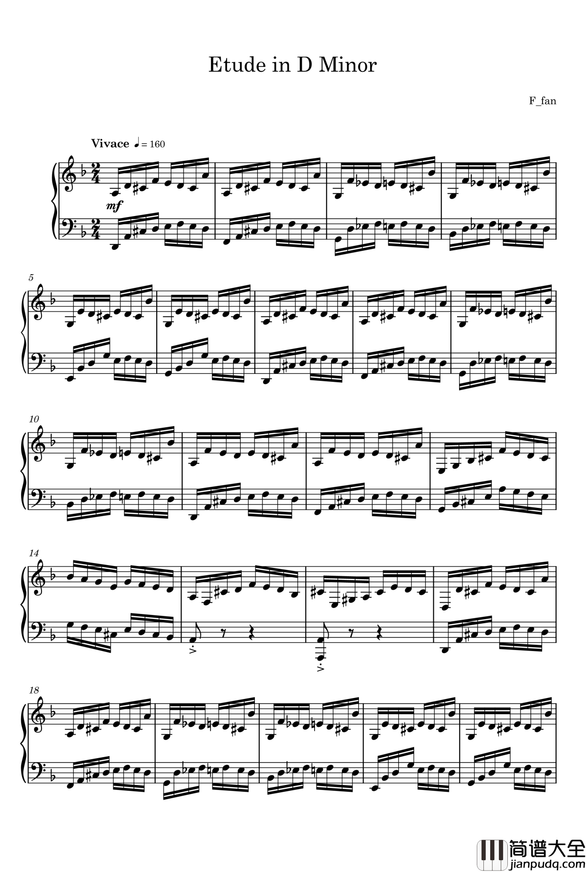 Etude_in_D_Minor钢琴谱_gyf513