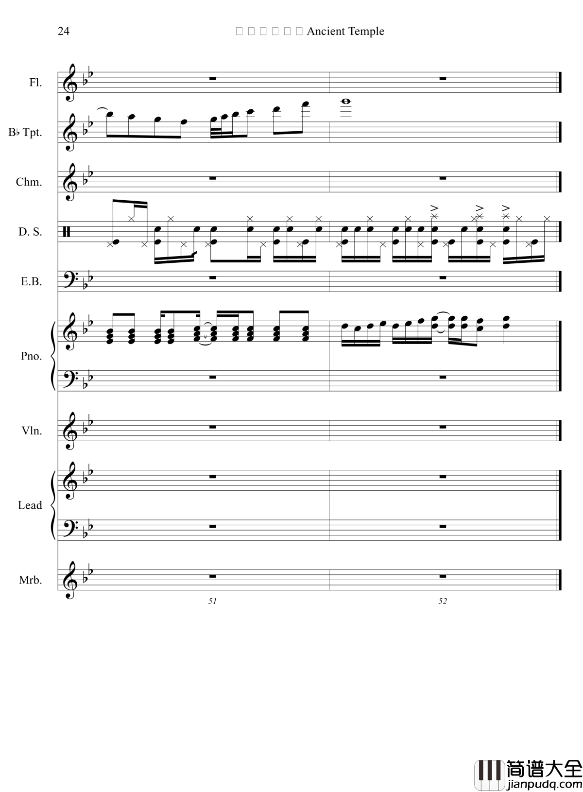 東方妖々夢_～_Ancient_Temple钢琴谱_高还原度_NecroDavid