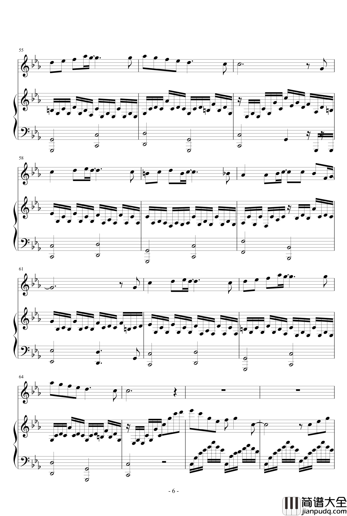 悲歌钢琴谱_生命花