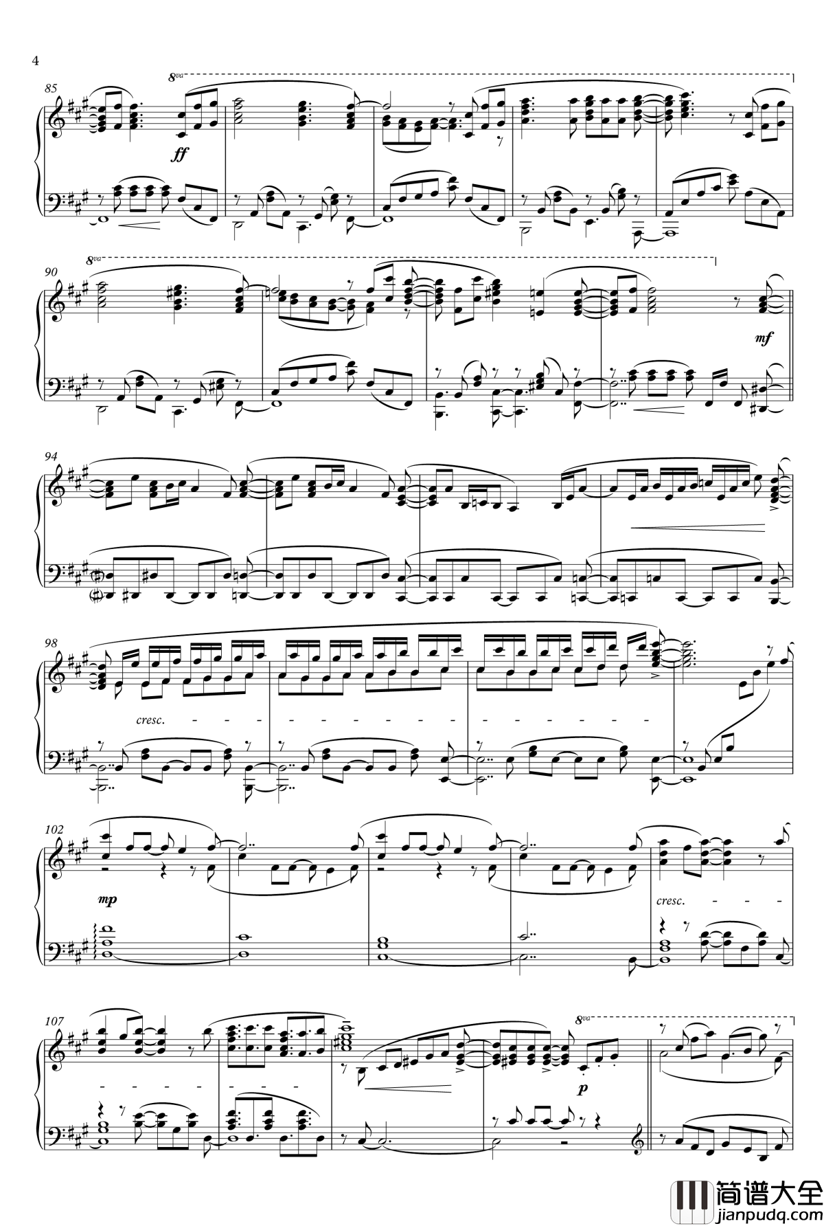 青鸟钢琴谱【Animenzzz】_animenzzz