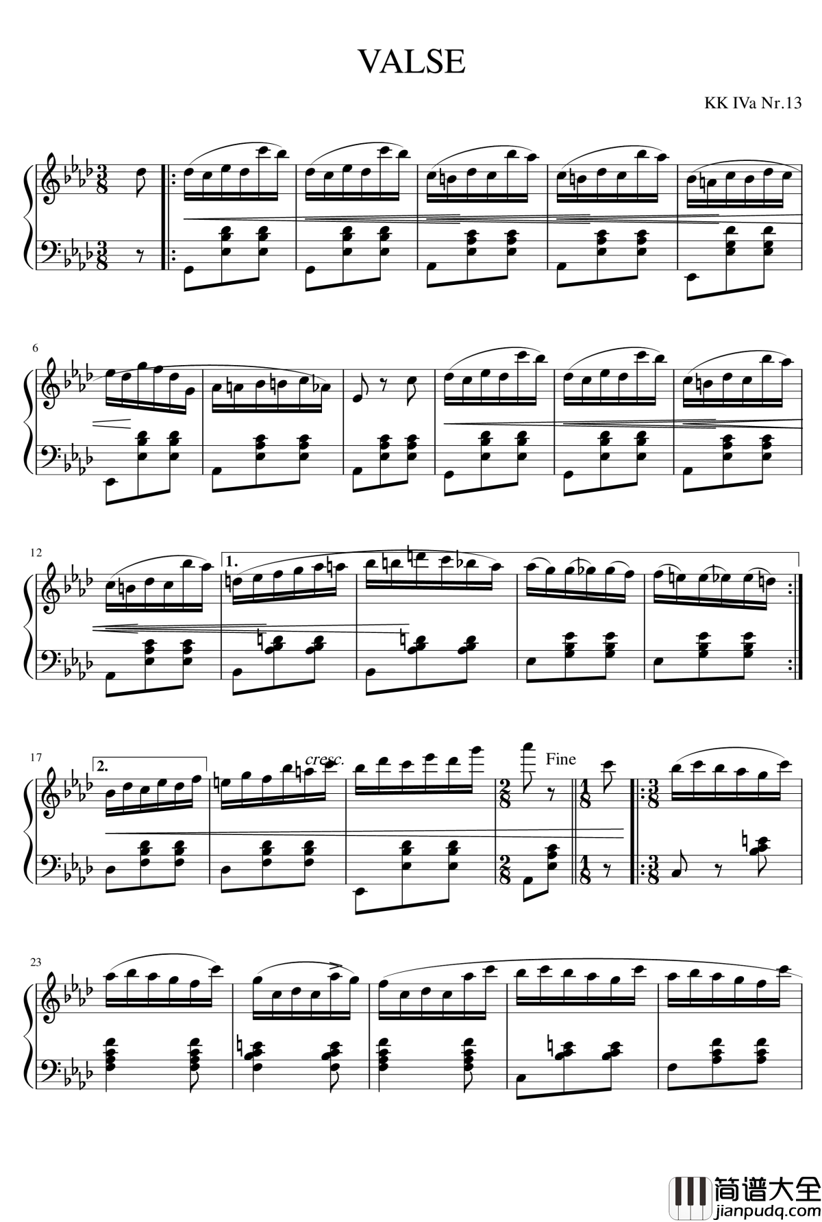 降A大调圆舞曲钢琴谱_肖邦