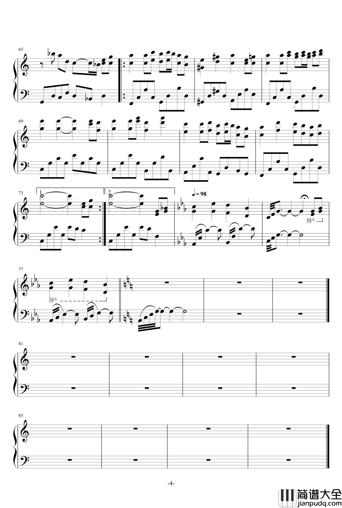 蓬莱伝说钢琴谱_蓬莱人形