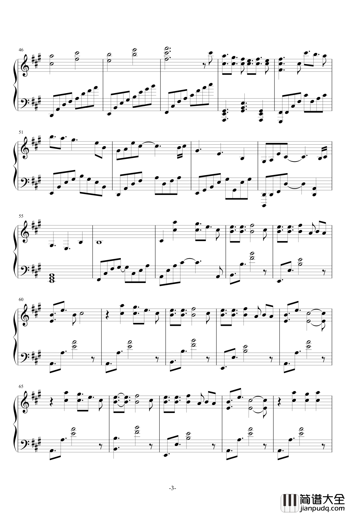 Dear钢琴谱_初音ミク_初音未来