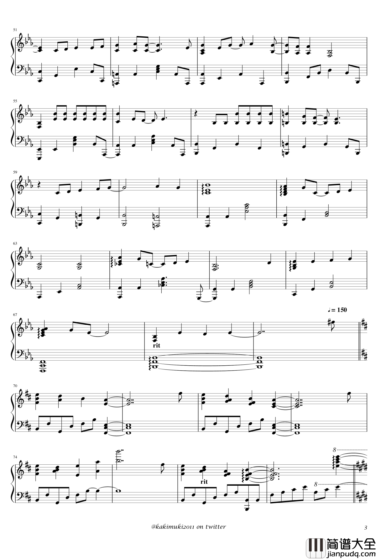 触手猴72首动漫名曲连弹钢琴谱_part_2_触手猴