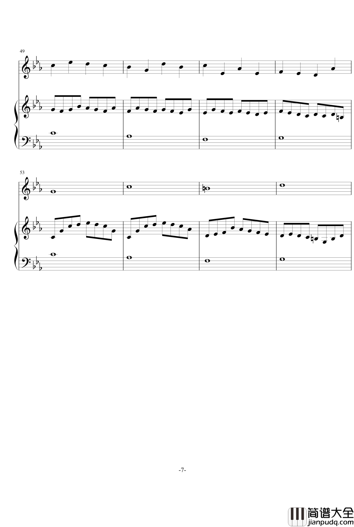 秋天の风钢琴谱_堪培拉