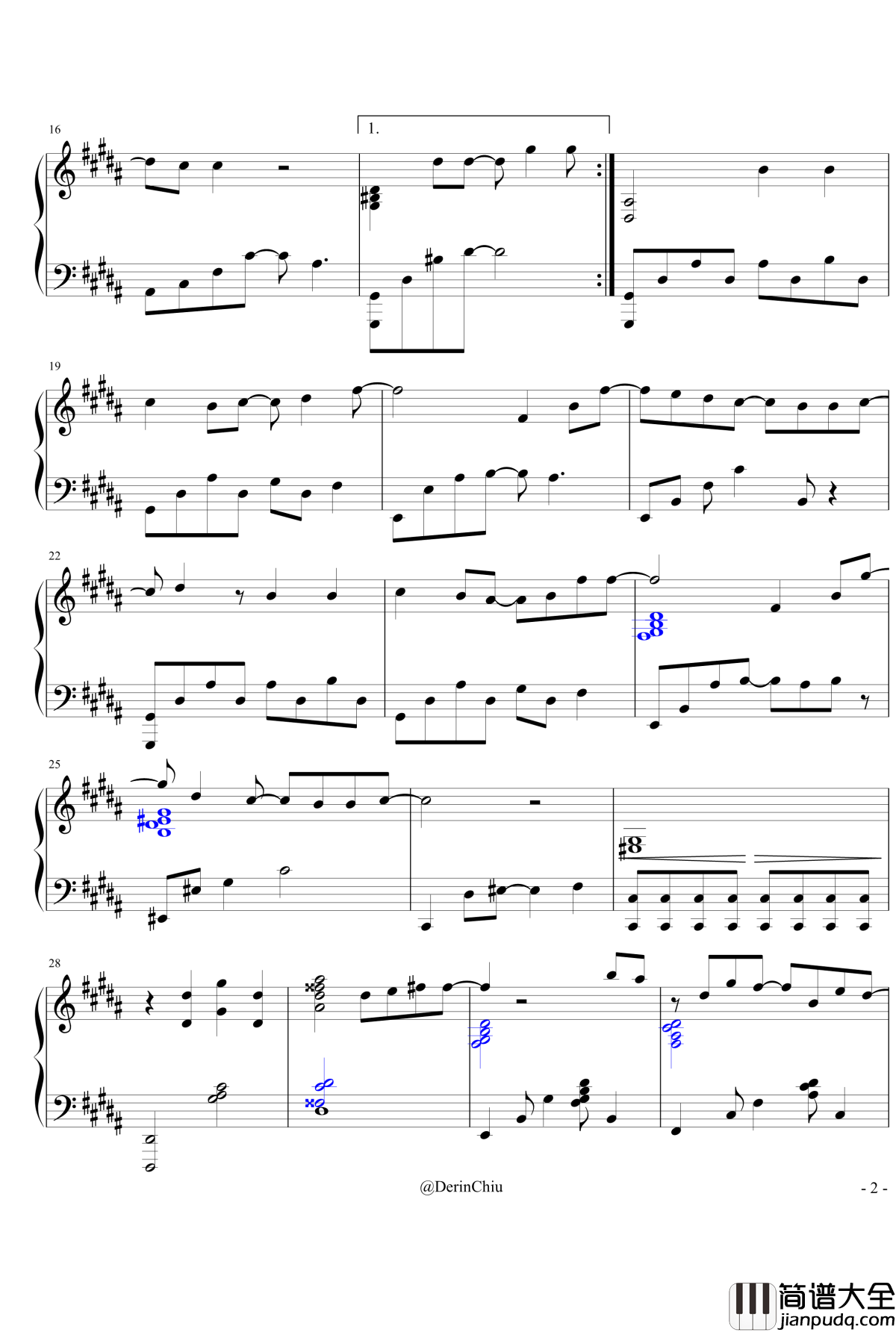 镜中人钢琴谱_仙剑奇侠传