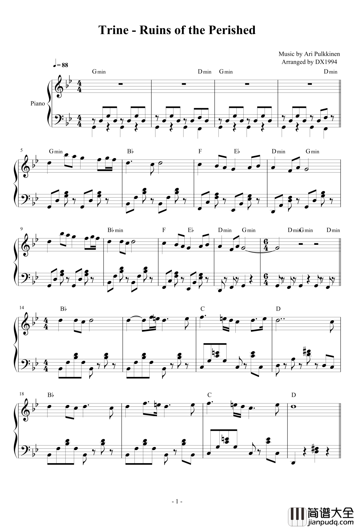 Trine_Ruins_of_the_Perished钢琴谱_三位一体