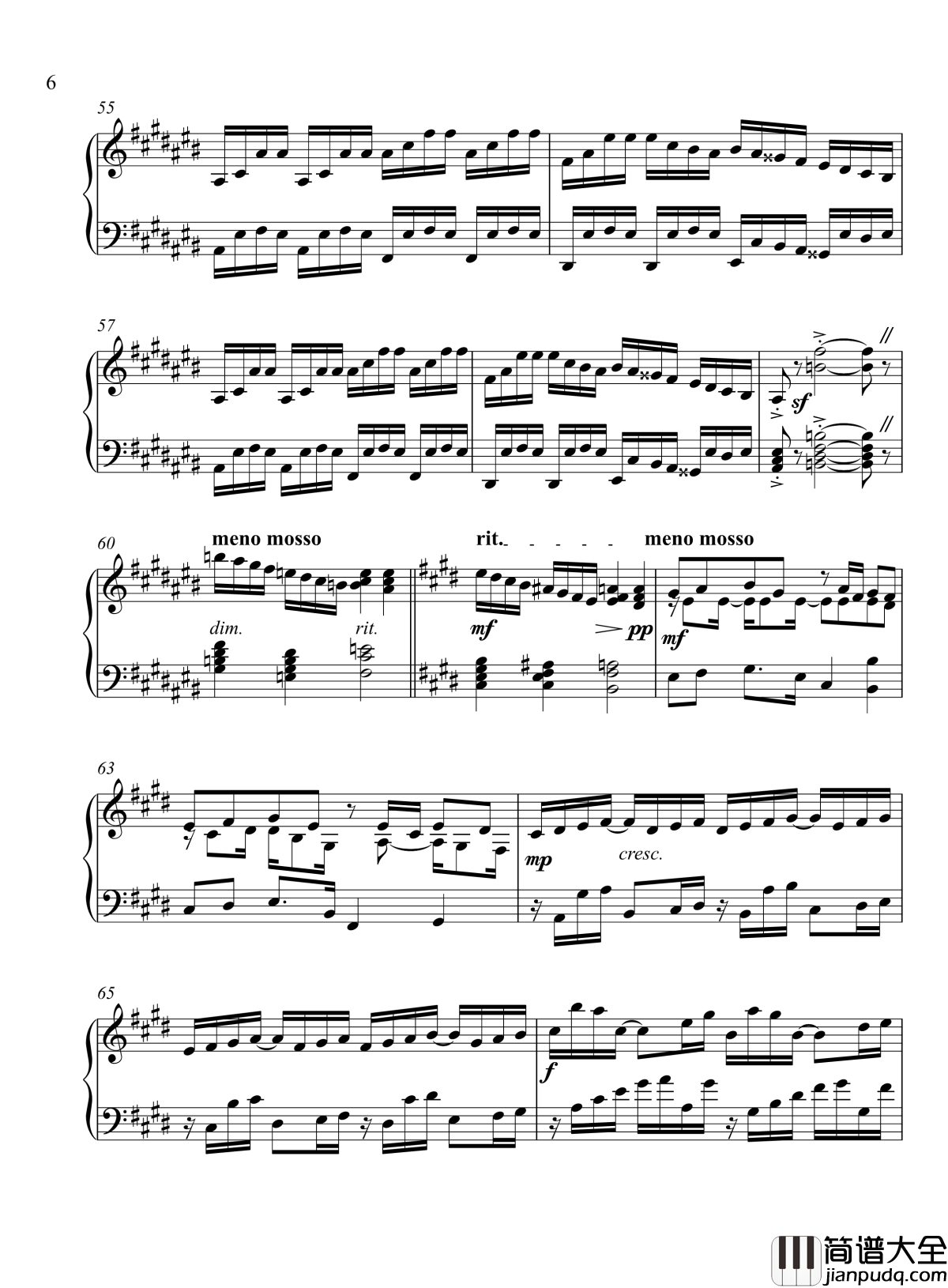 辛普森B大调练习曲钢琴谱_辛普森