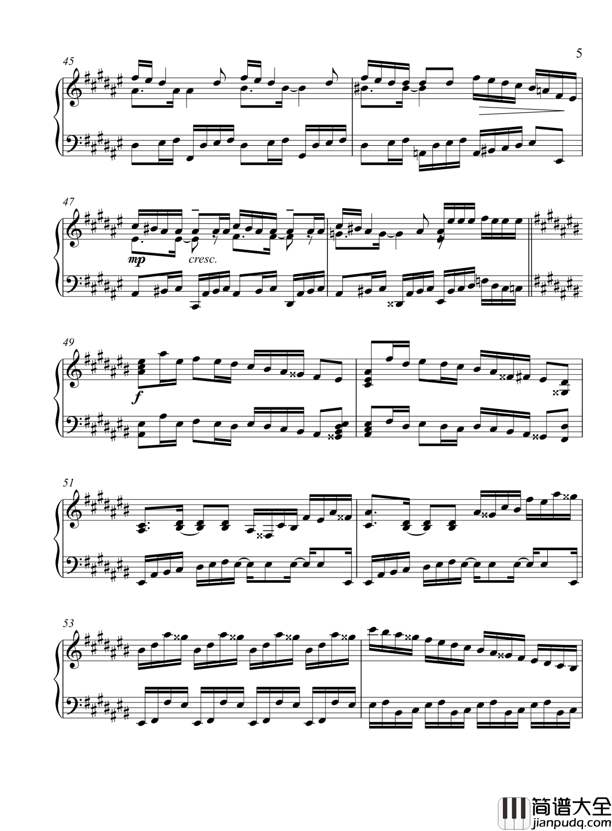 辛普森B大调练习曲钢琴谱_辛普森