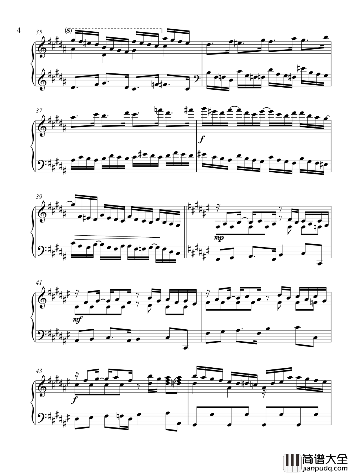 辛普森B大调练习曲钢琴谱_辛普森