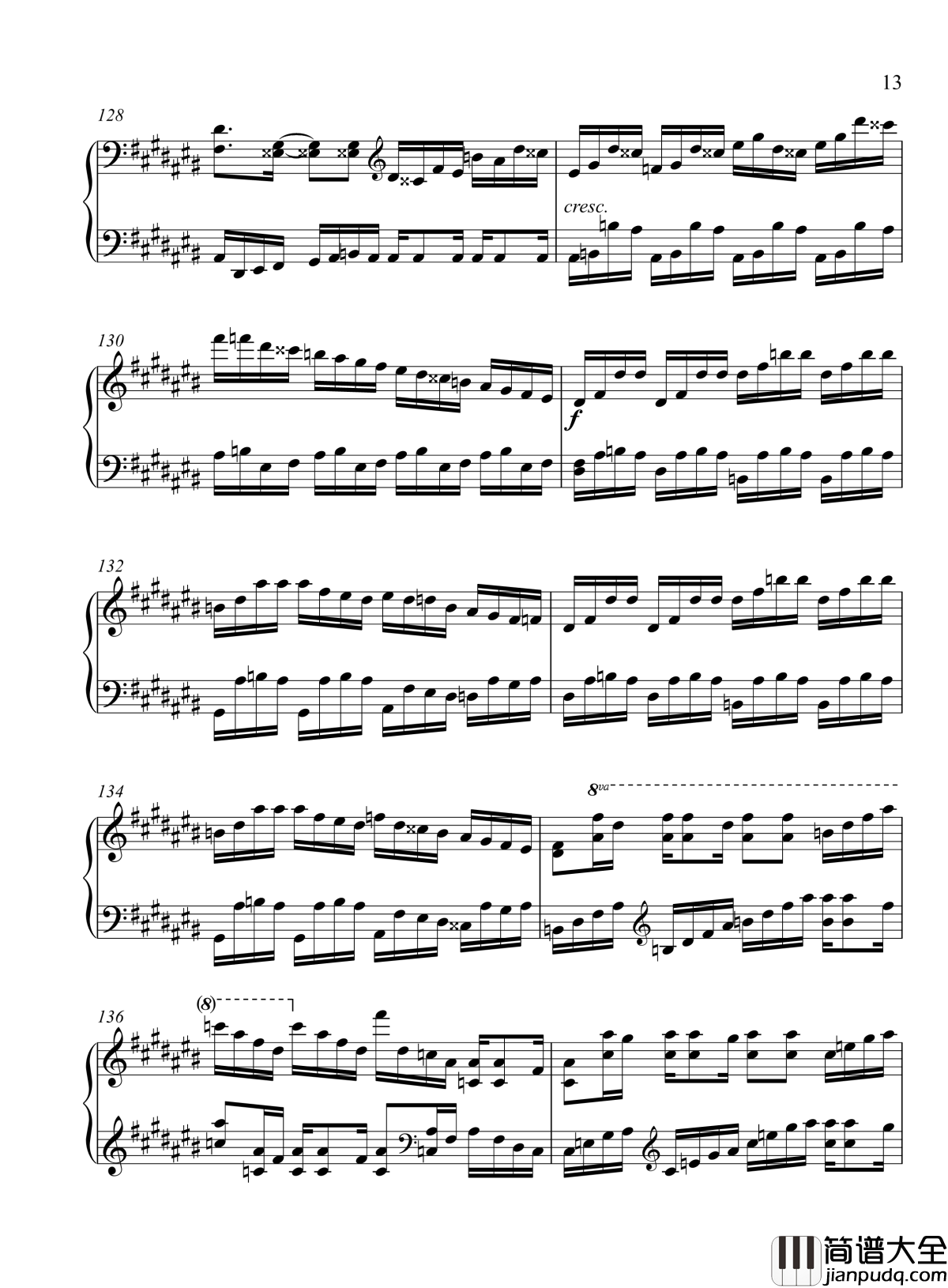 辛普森B大调练习曲钢琴谱_辛普森