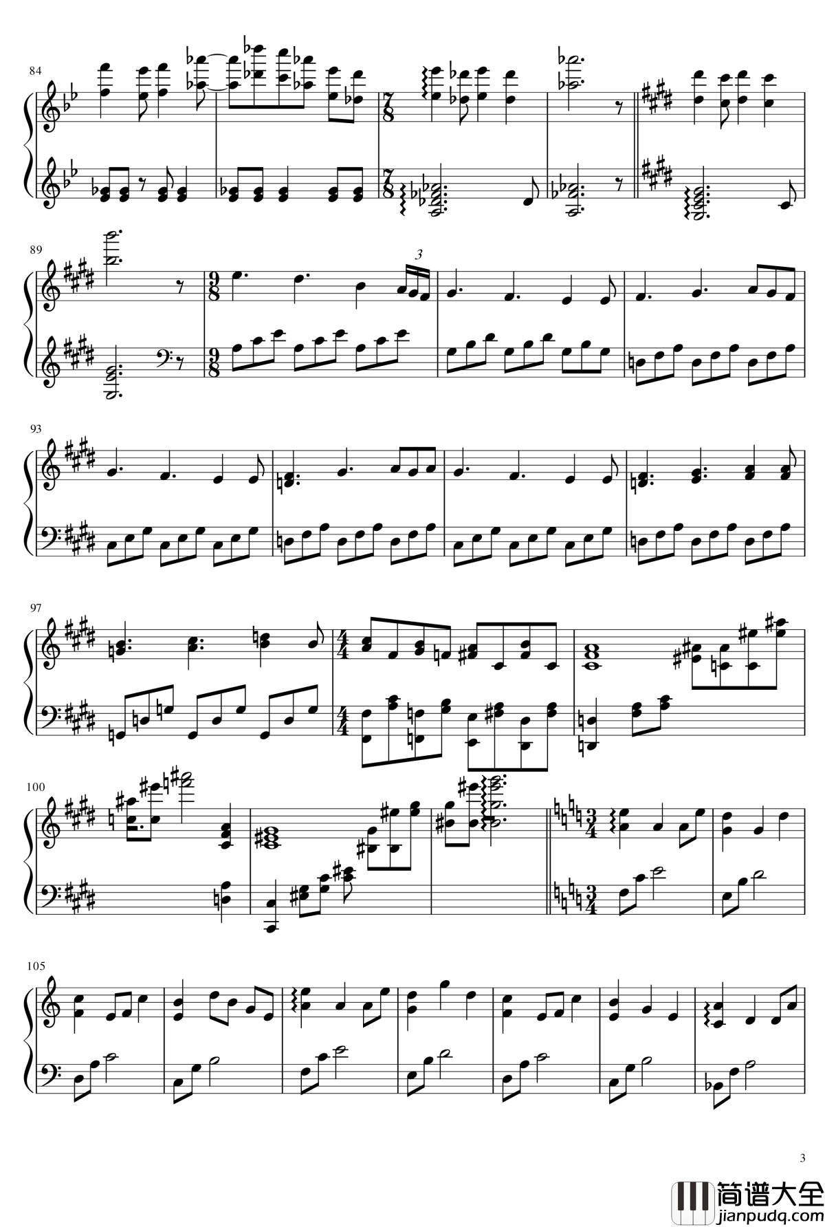 摩天轮钢琴谱_PeterPan_n