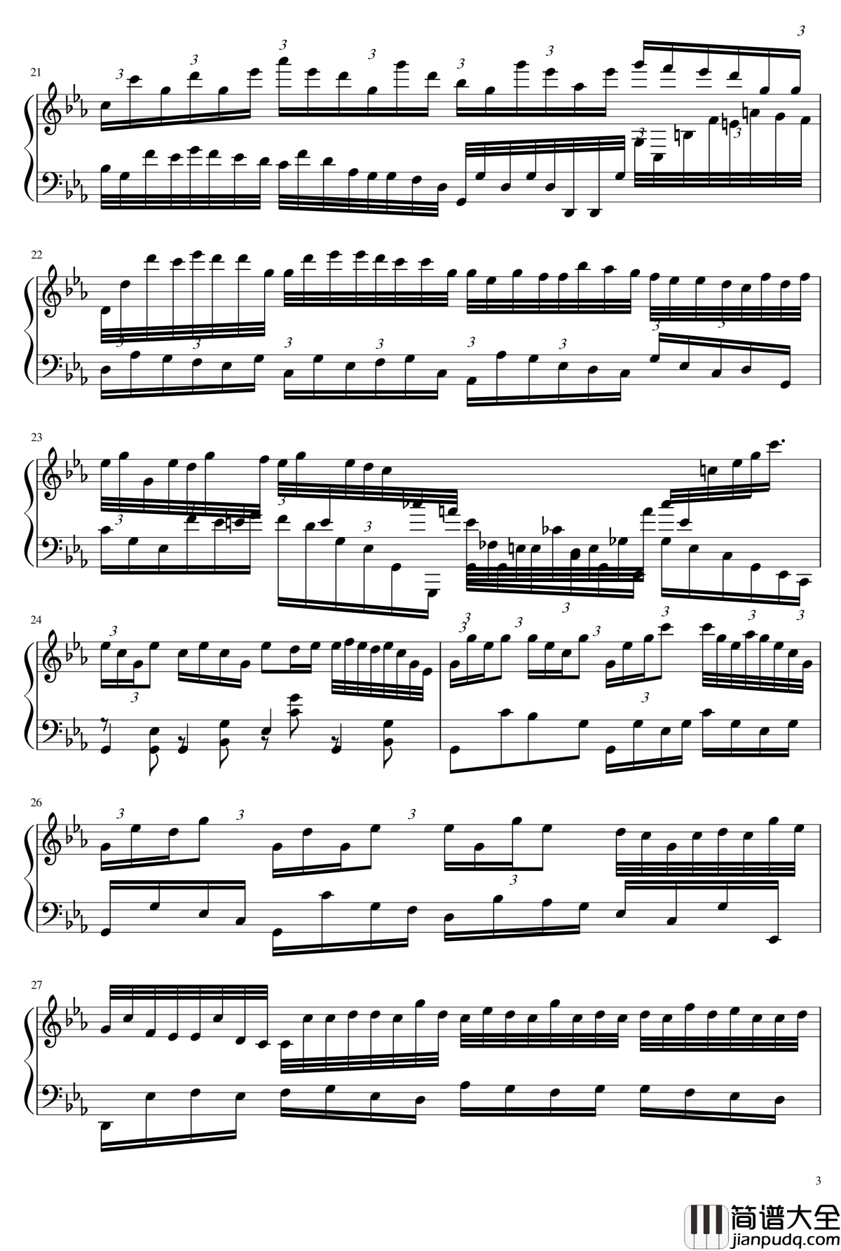 训练快速的练习曲钢琴谱_~无限~