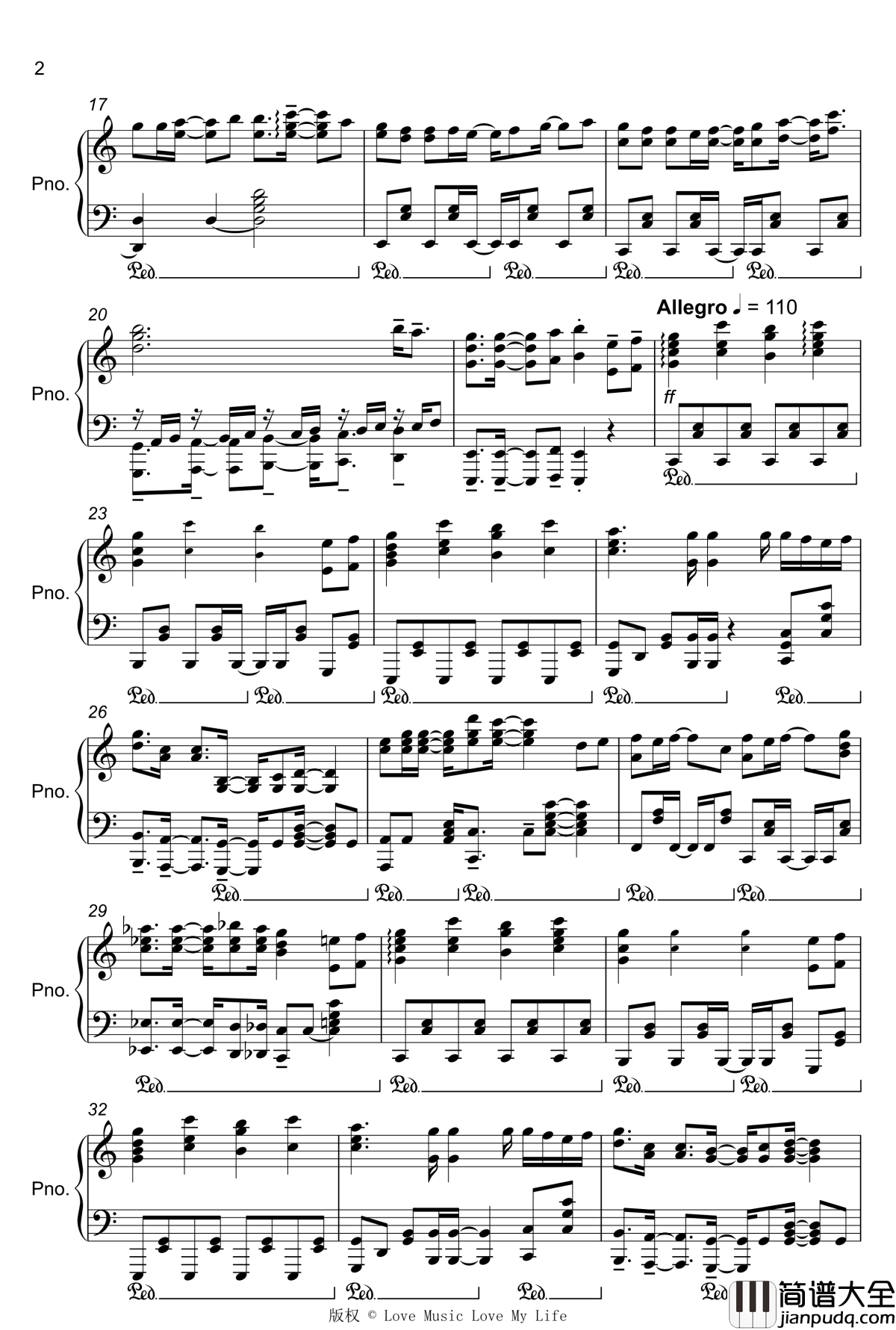 _青空Jumping_Heart_OP钢琴谱_Love_Live!_Sunshine!!