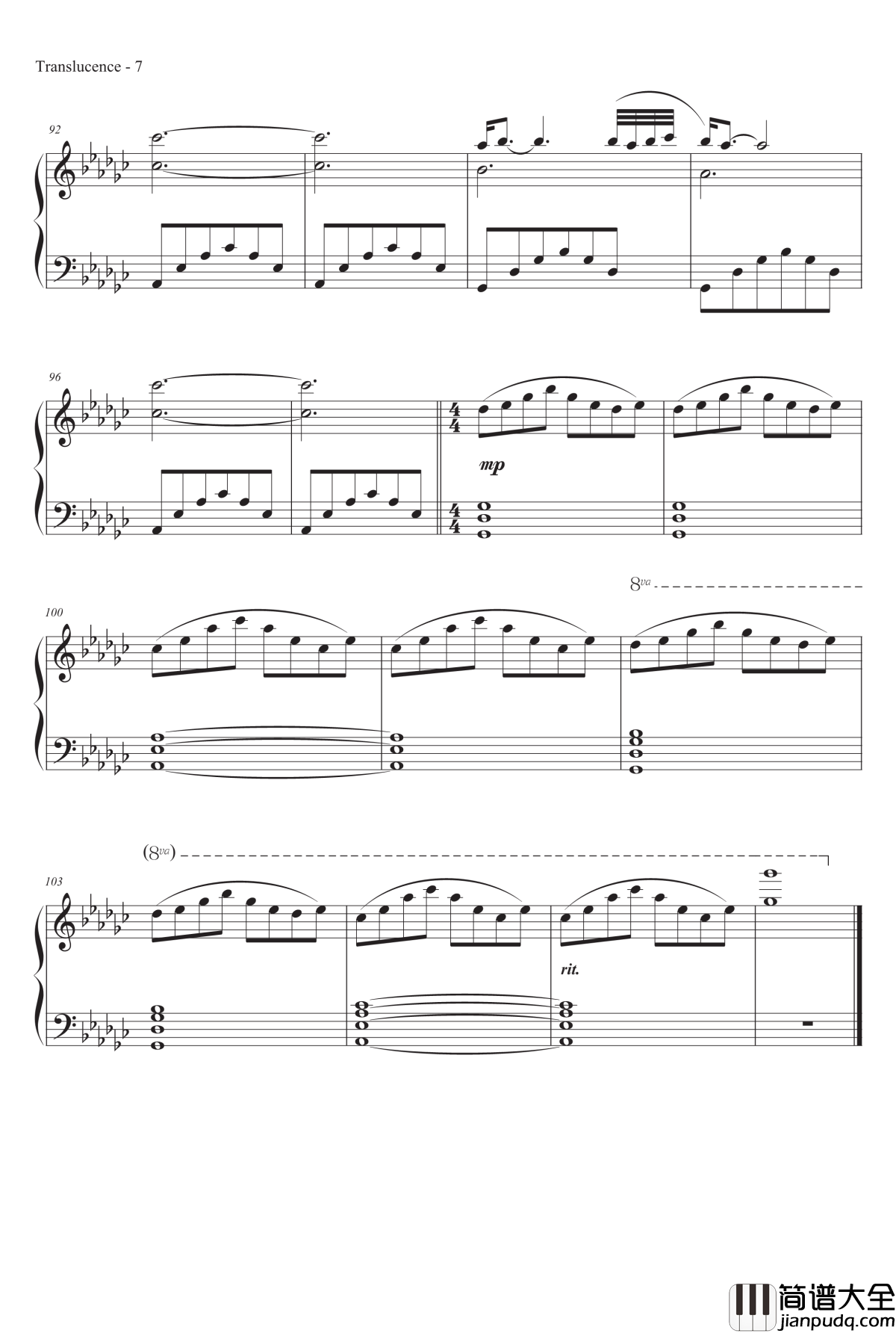 林间水舞钢琴谱_Jim_Shum_(Rho)