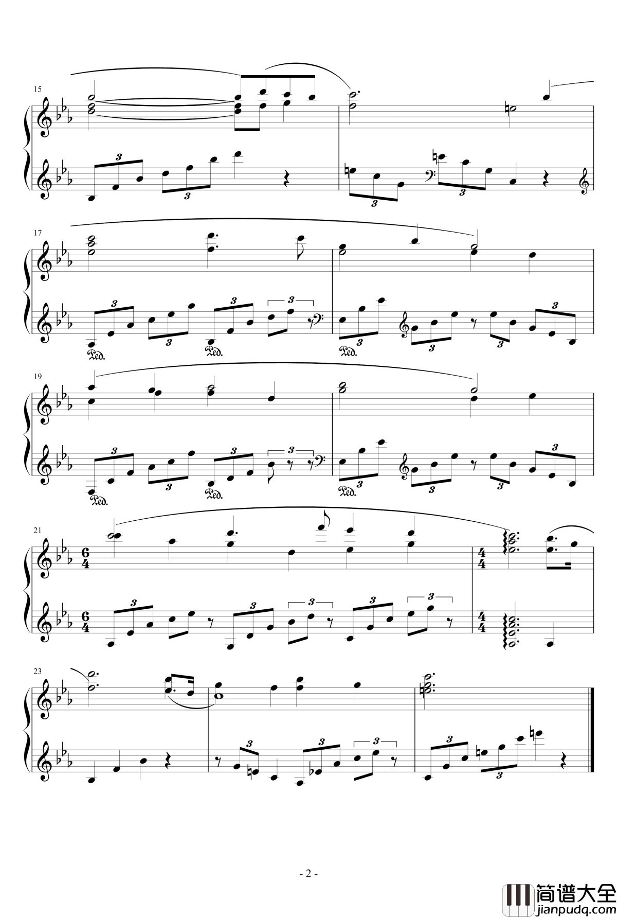 _是昔流芳钢琴谱_剧情音乐_仙剑奇侠传_仙剑四