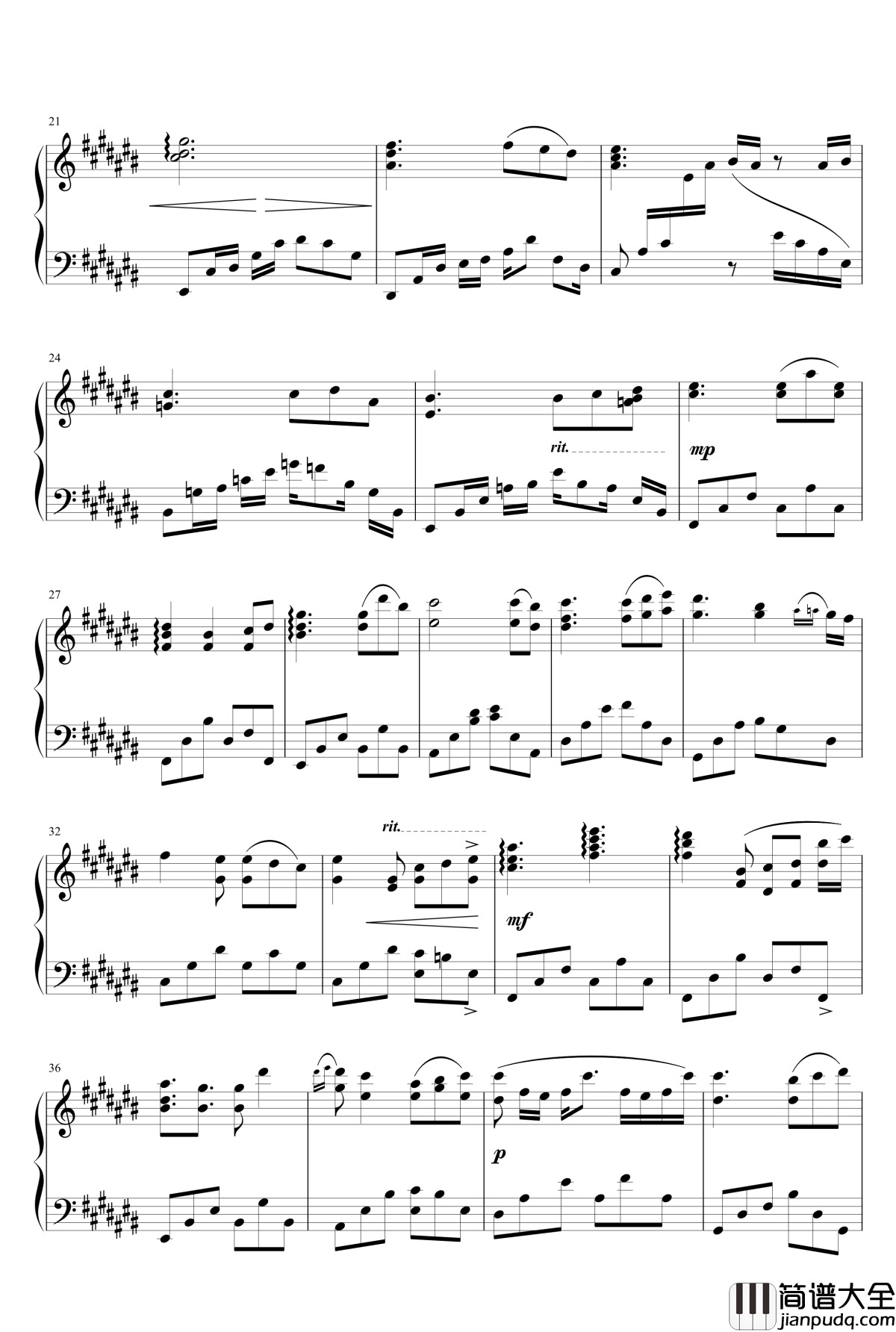 青空の下の想い钢琴谱_a71235