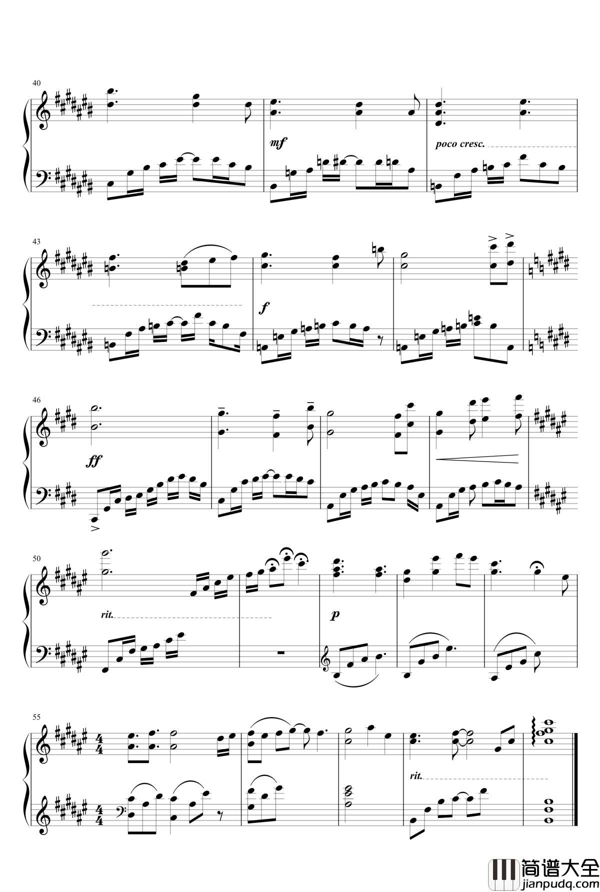 青空の下の想い钢琴谱_a71235