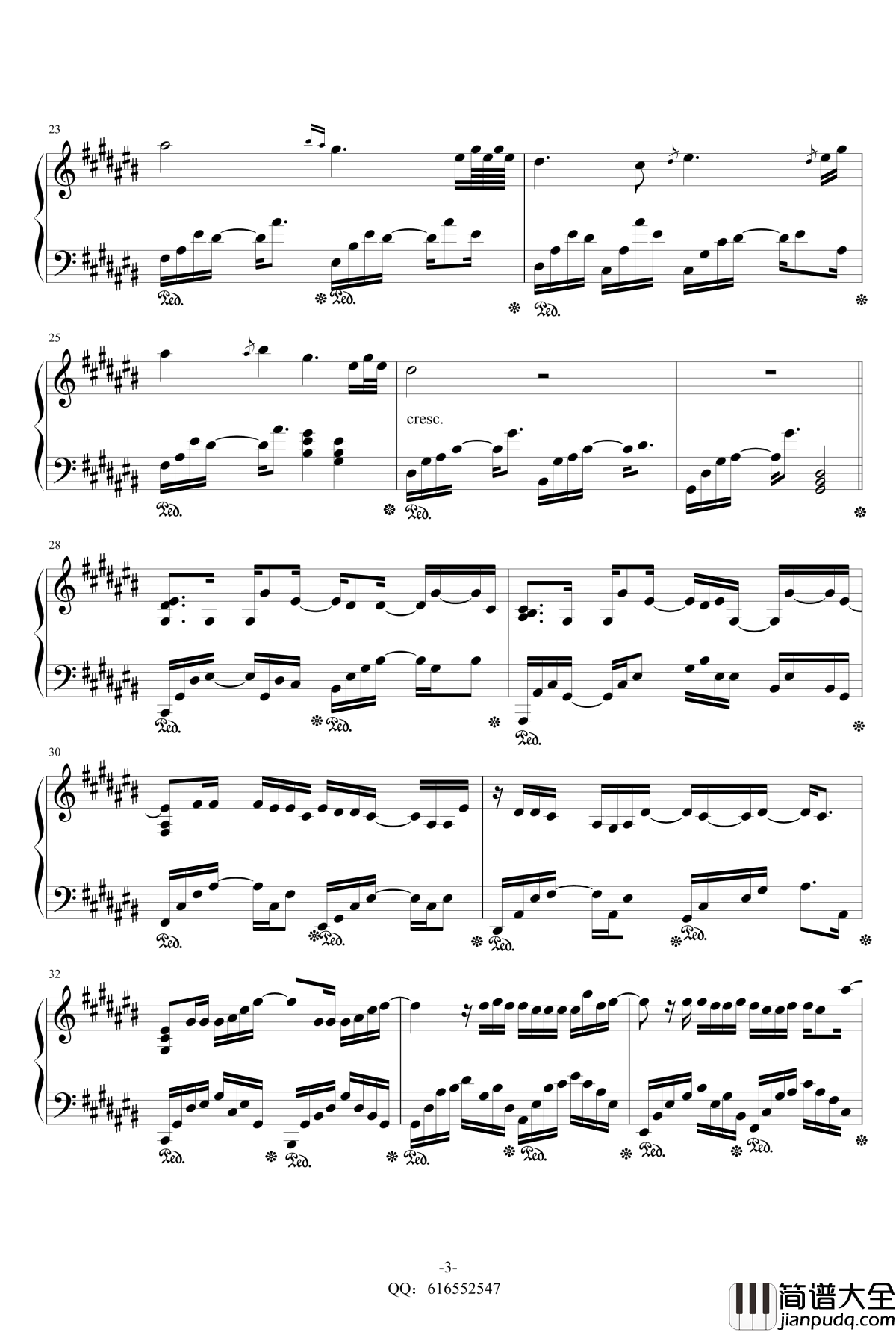 认真的雪钢琴谱_金龙鱼原声版_薛之谦