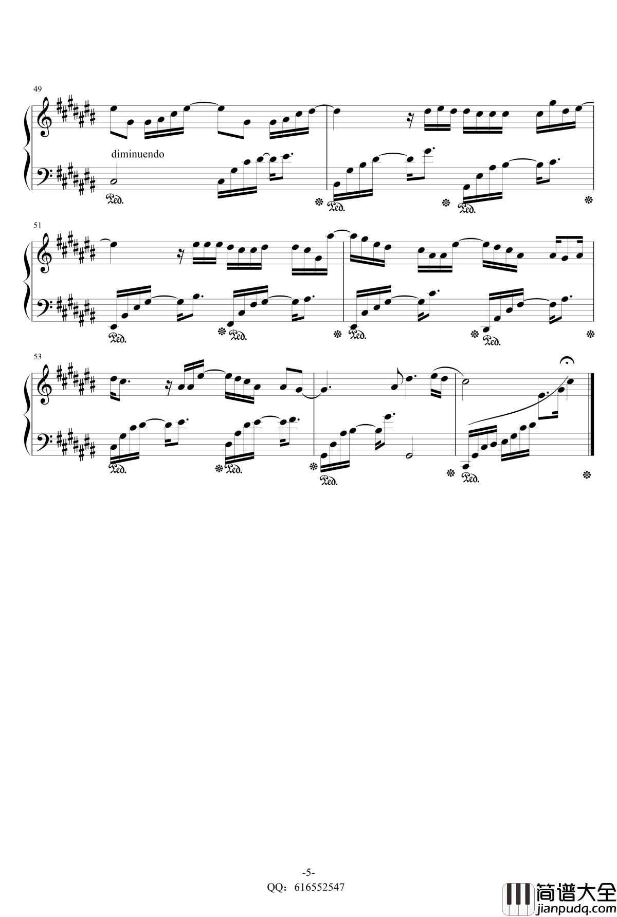 认真的雪钢琴谱_金龙鱼原声版_薛之谦