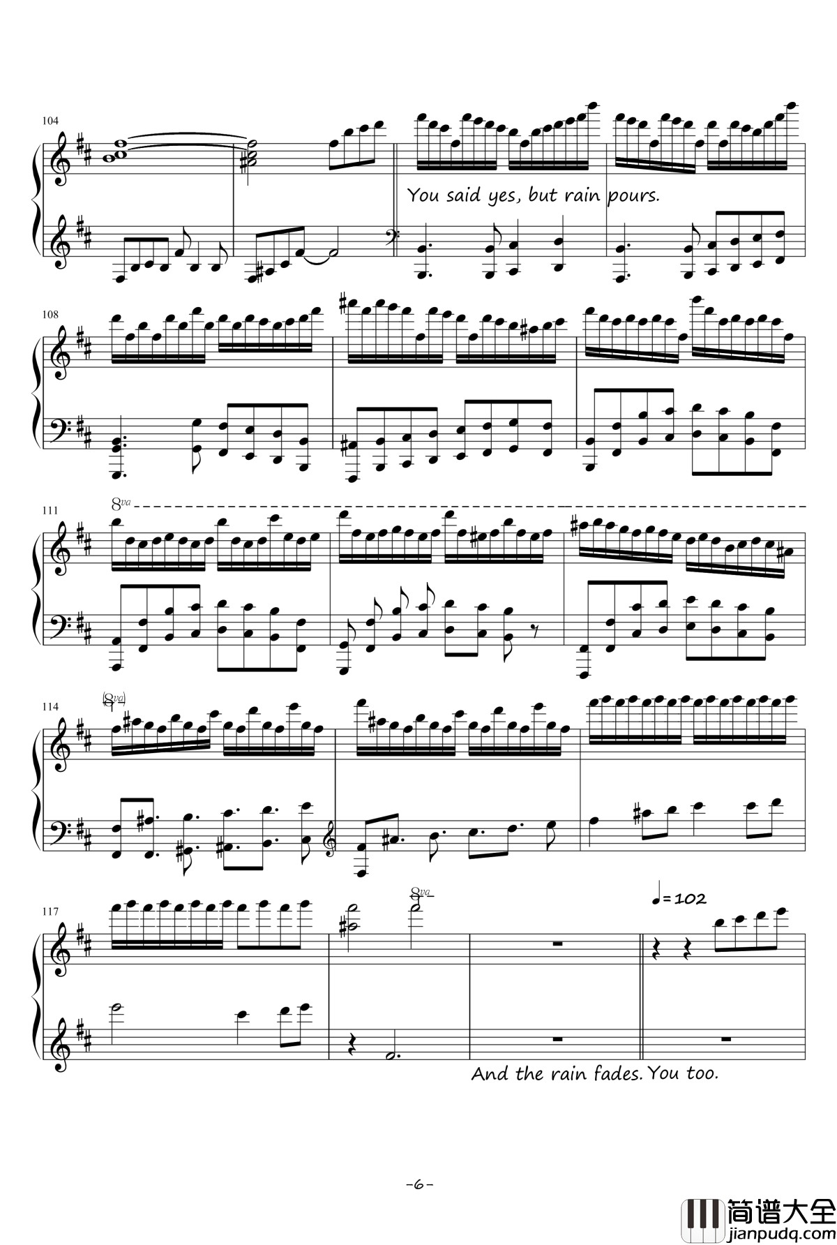 Rainy_Night钢琴谱_Ku.Klux.Klan_Luna&amp;apos;s