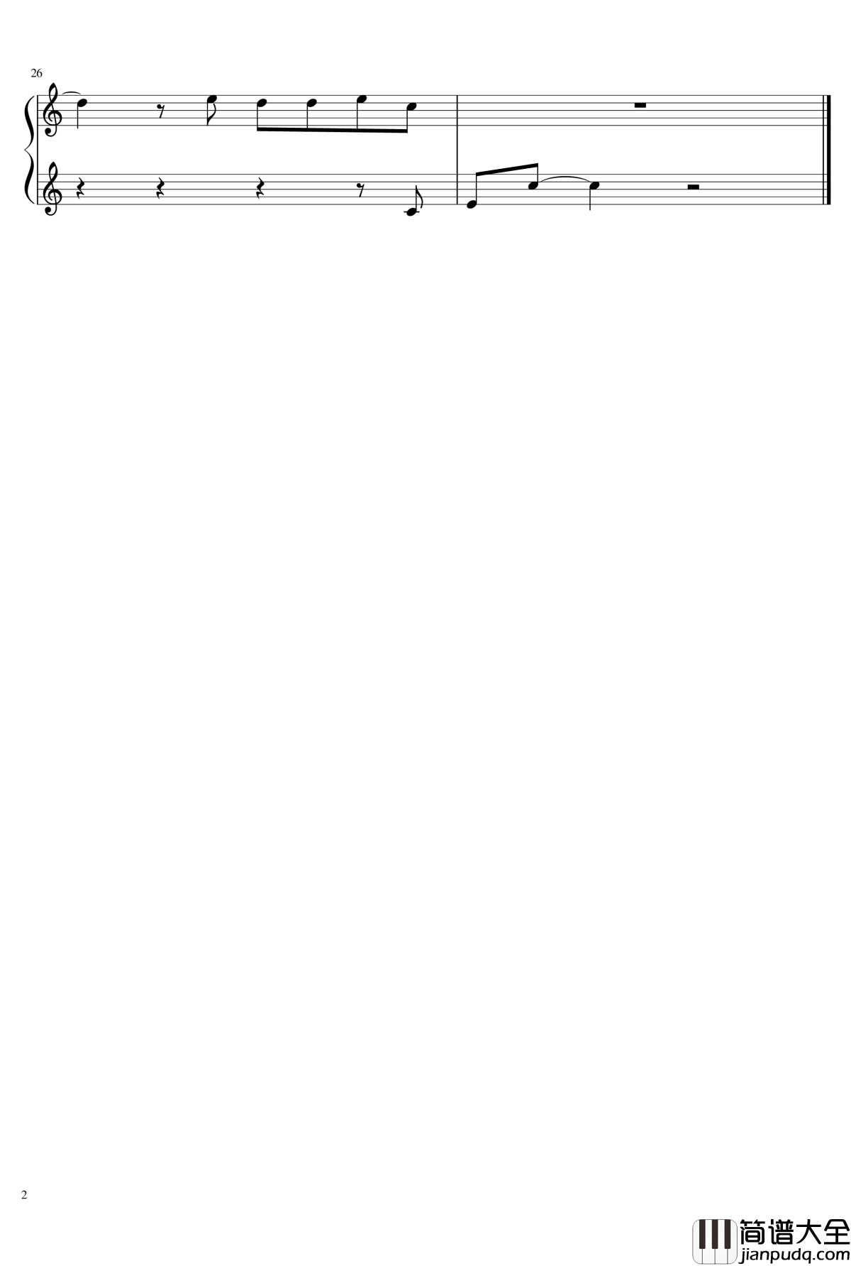 雨花雨钢琴谱_枫桦