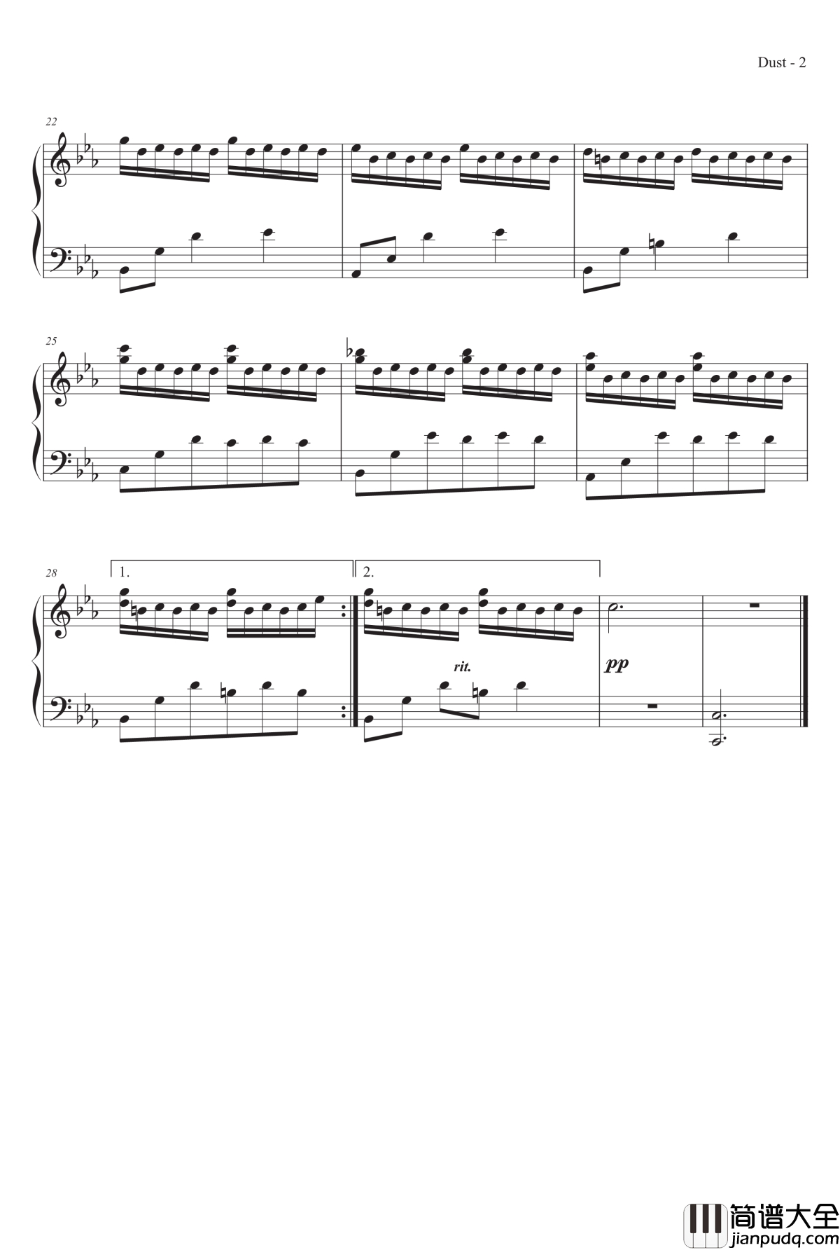 DUST钢琴谱_MrSHUM
