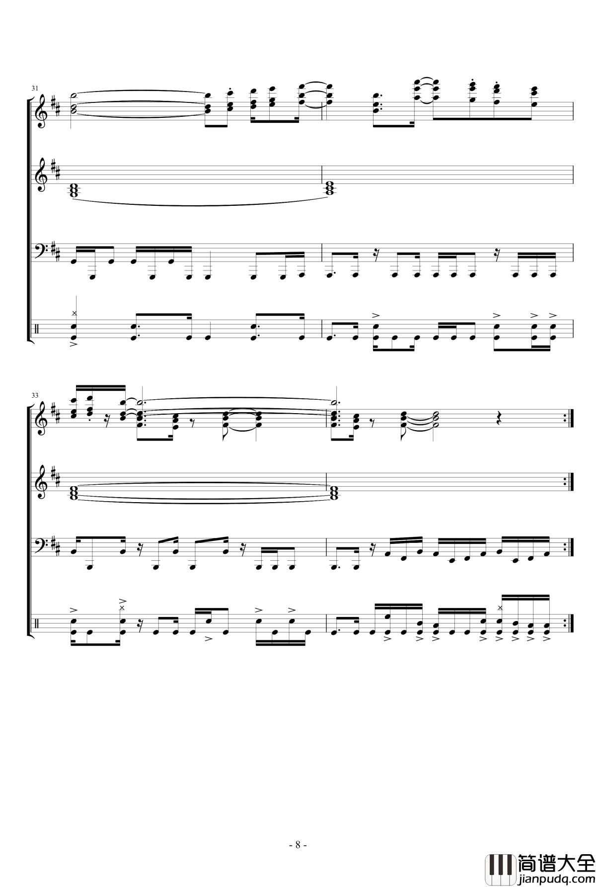 街头霸王开场钢琴谱_街霸