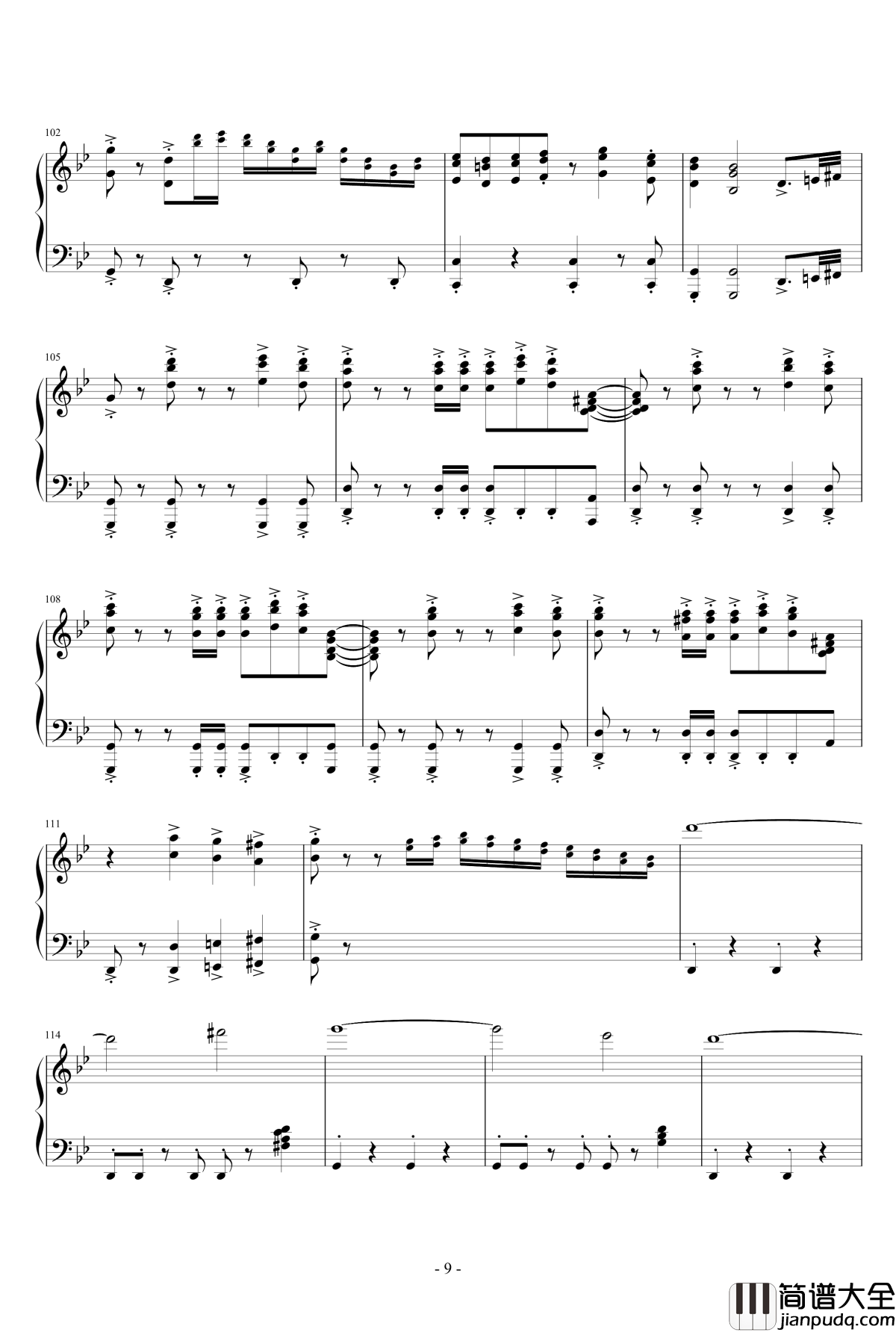 La_Cumparsita钢琴谱_James_Last