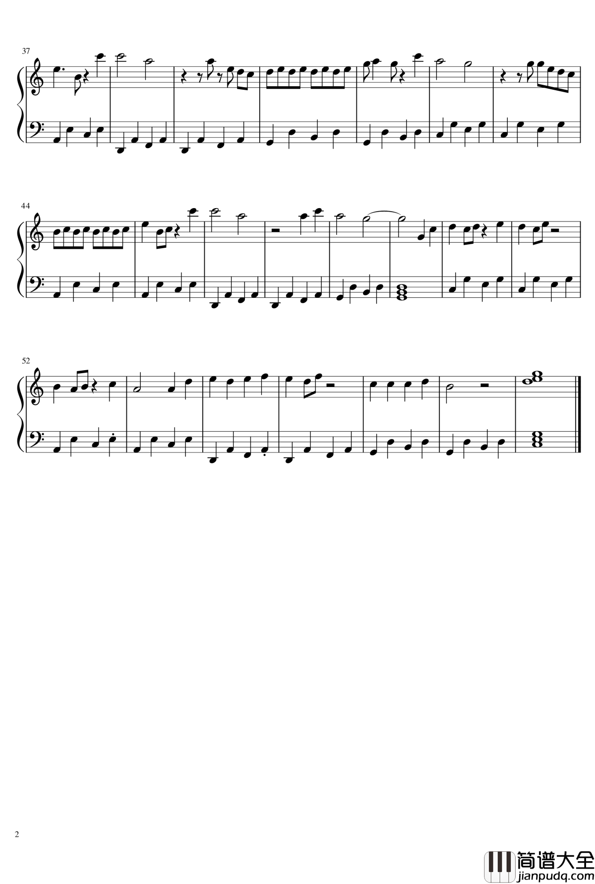 _我会在你身边钢琴谱_夏洛特烦恼_金志文