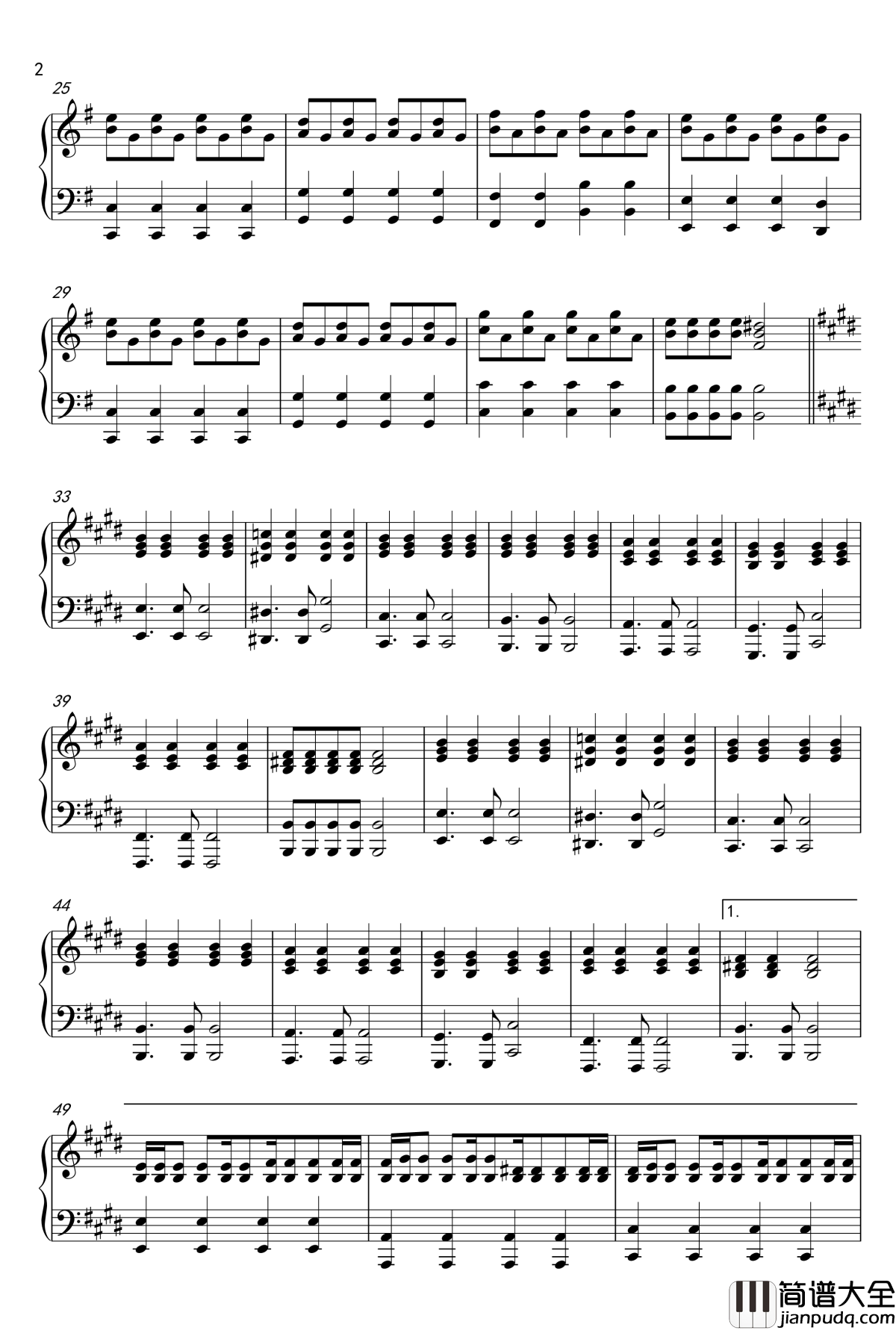 不该钢琴谱_with_aMEI_周杰伦