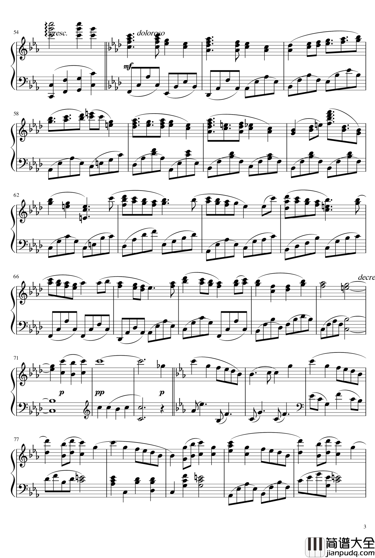 fairytale——第六章忘却录音主题歌钢琴谱_空之境界_超高还原_梶浦由记