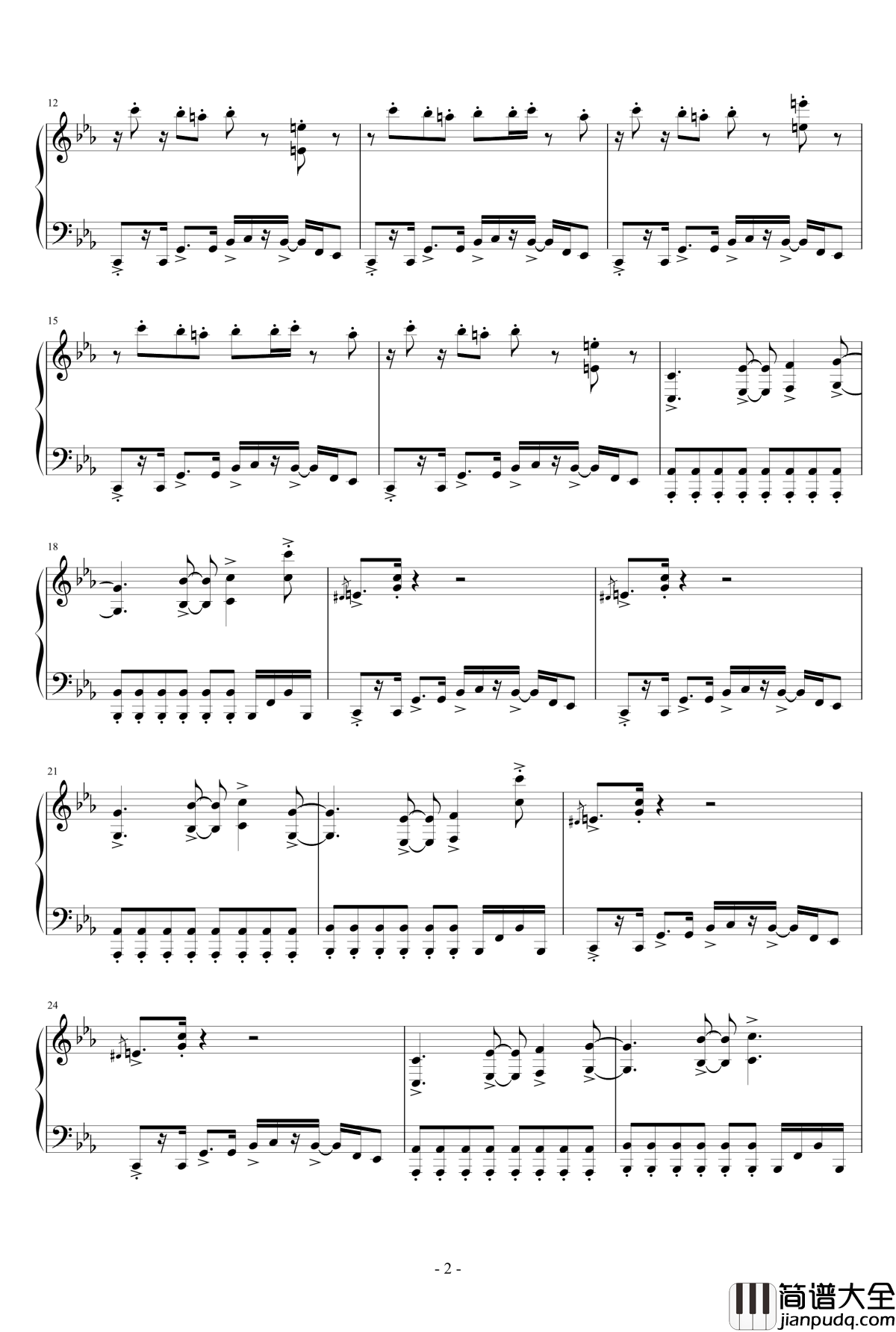 地铁跑酷主题BGM钢琴谱_IOS