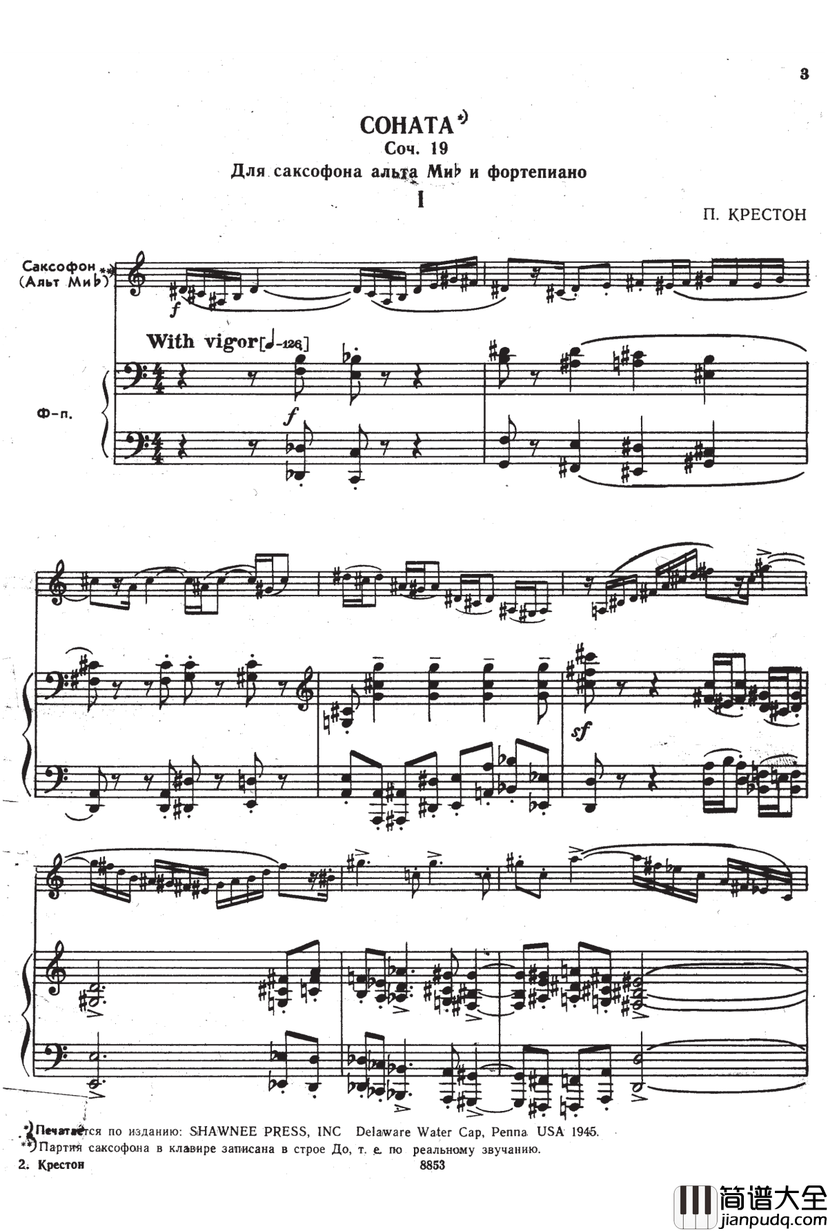 Creston_Sonata_OP.19_I钢琴谱_克里斯顿