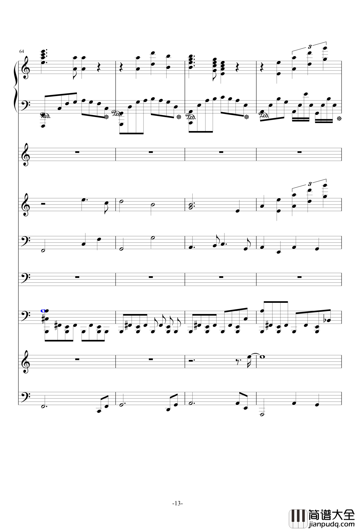 大夜洛第一号狂想曲钢琴谱_死生契阔_ellocz