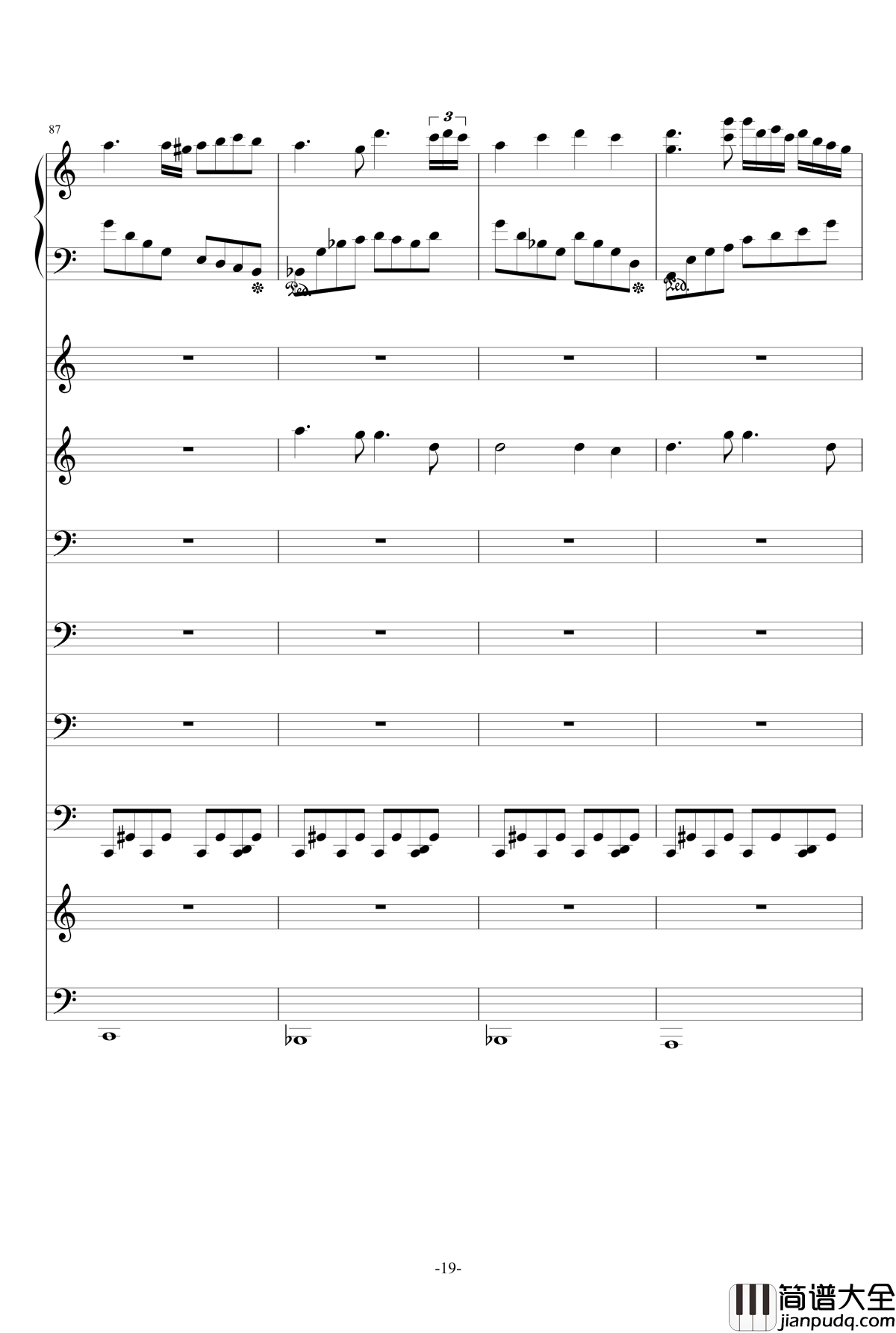 大夜洛第一号狂想曲钢琴谱_死生契阔_ellocz