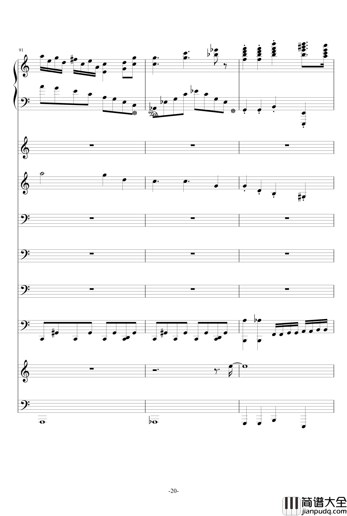 大夜洛第一号狂想曲钢琴谱_死生契阔_ellocz