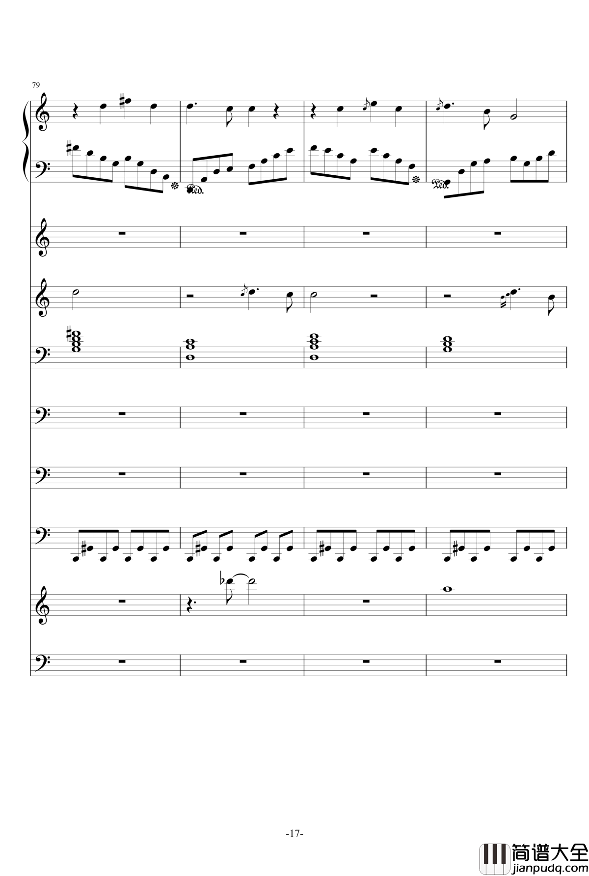 大夜洛第一号狂想曲钢琴谱_死生契阔_ellocz