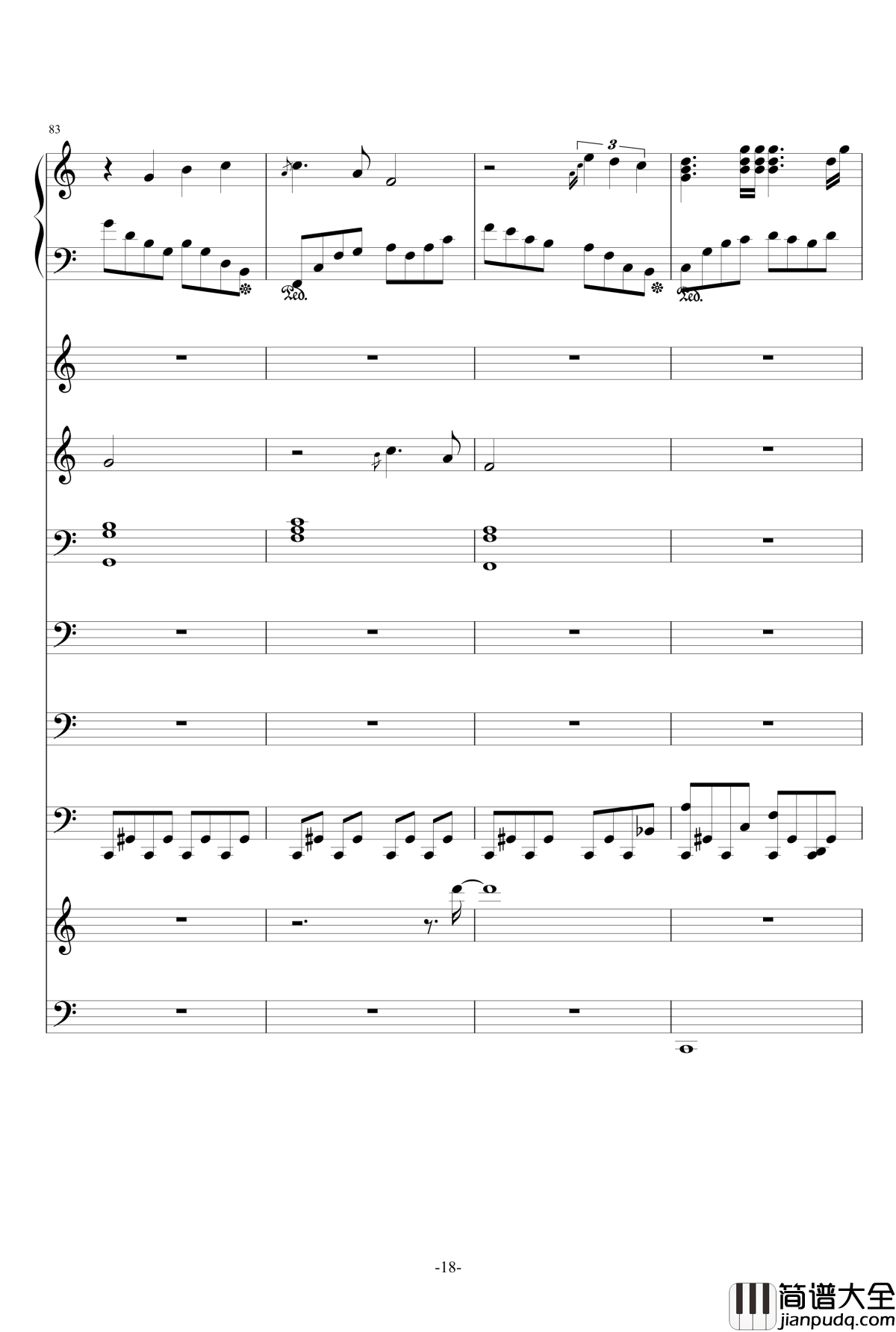 大夜洛第一号狂想曲钢琴谱_死生契阔_ellocz