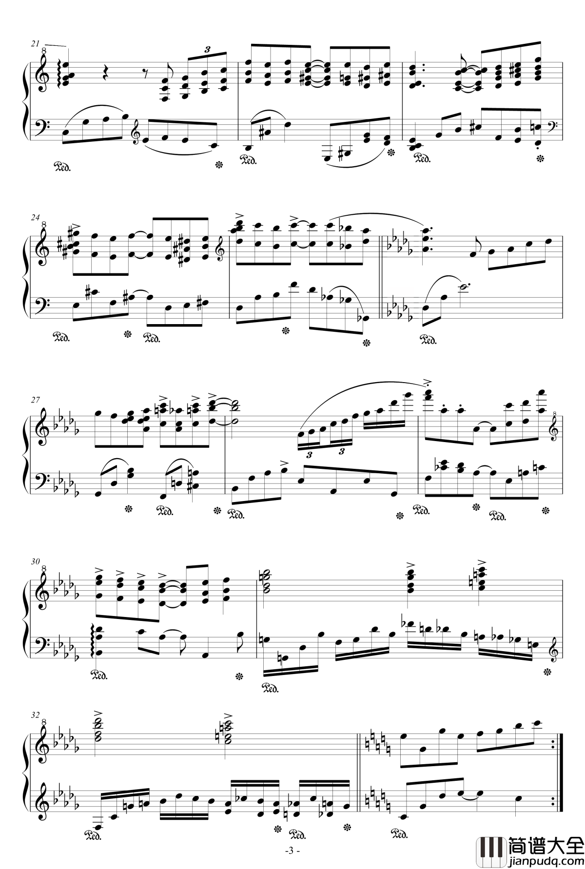 琉球风钢琴谱_烂尾循环曲_流行追梦人