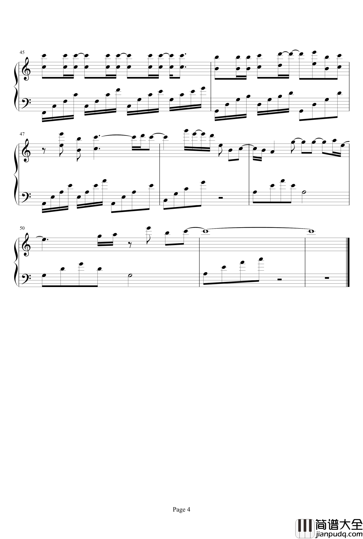 彼此钢琴谱——仙剑云之凡片头曲_动力火车