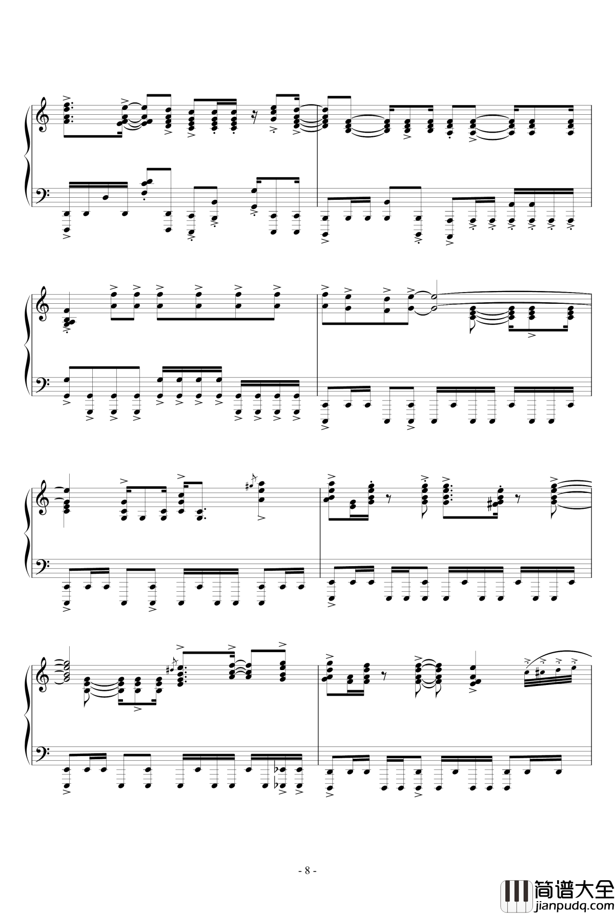 世界が終るまでは…钢琴谱_灌篮高手