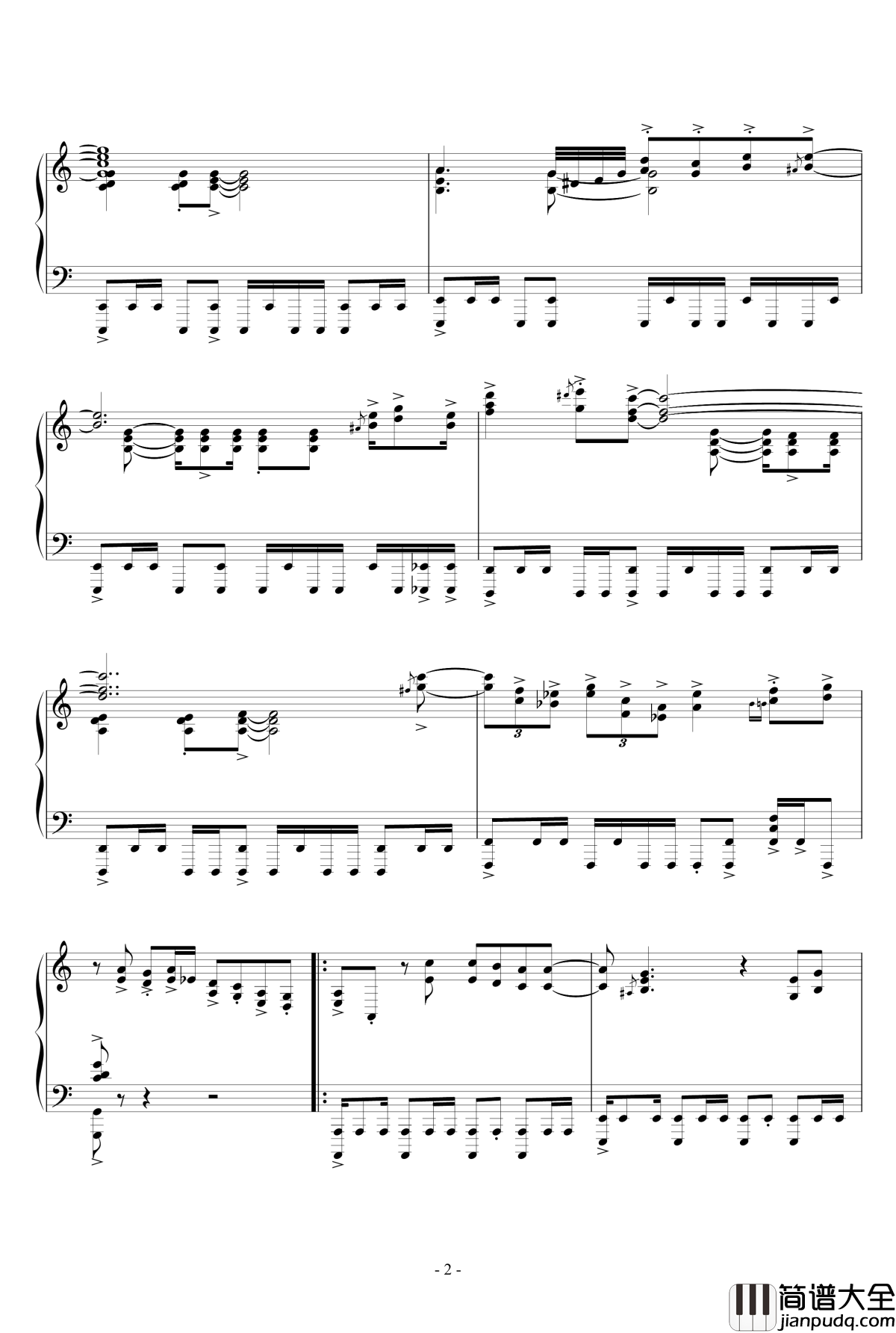 世界が終るまでは…钢琴谱_灌篮高手