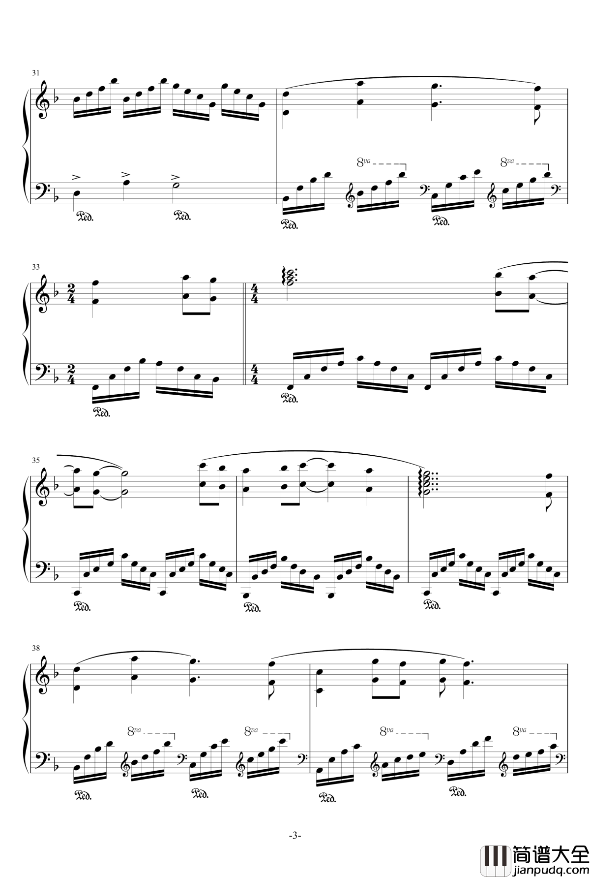 虫儿飞钢琴谱_稍难版_郑伊健