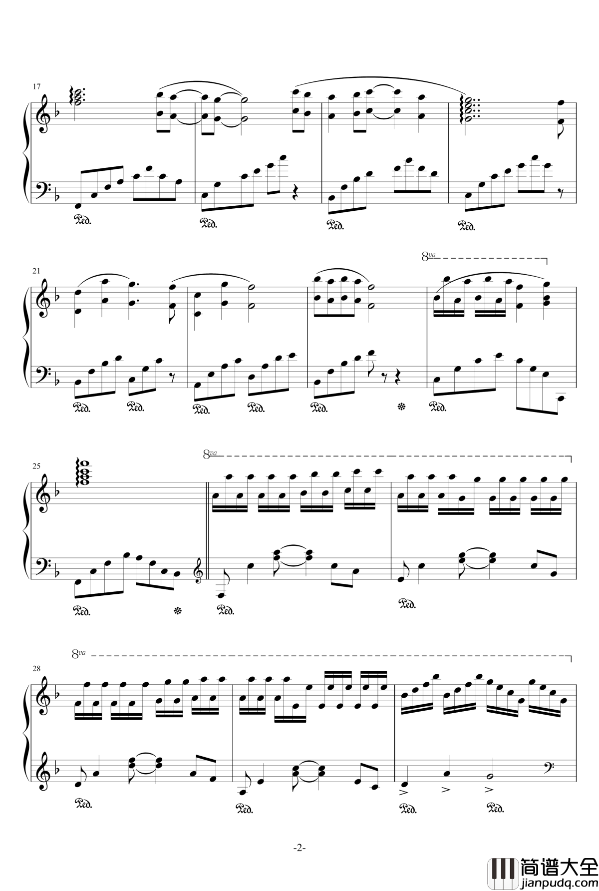 虫儿飞钢琴谱_稍难版_郑伊健