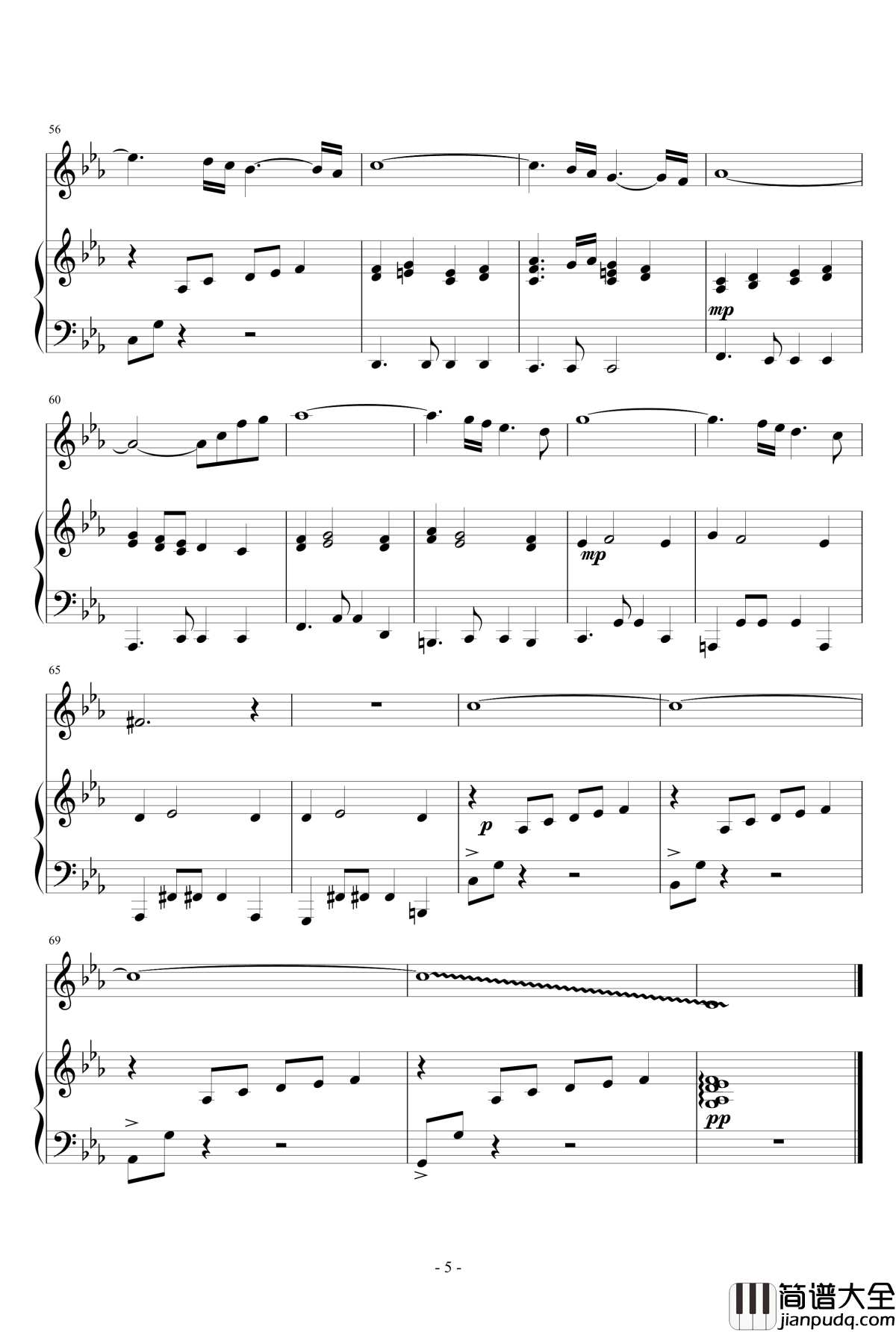 Oblivion钢琴谱_钢琴+小提琴_皮亚佐拉